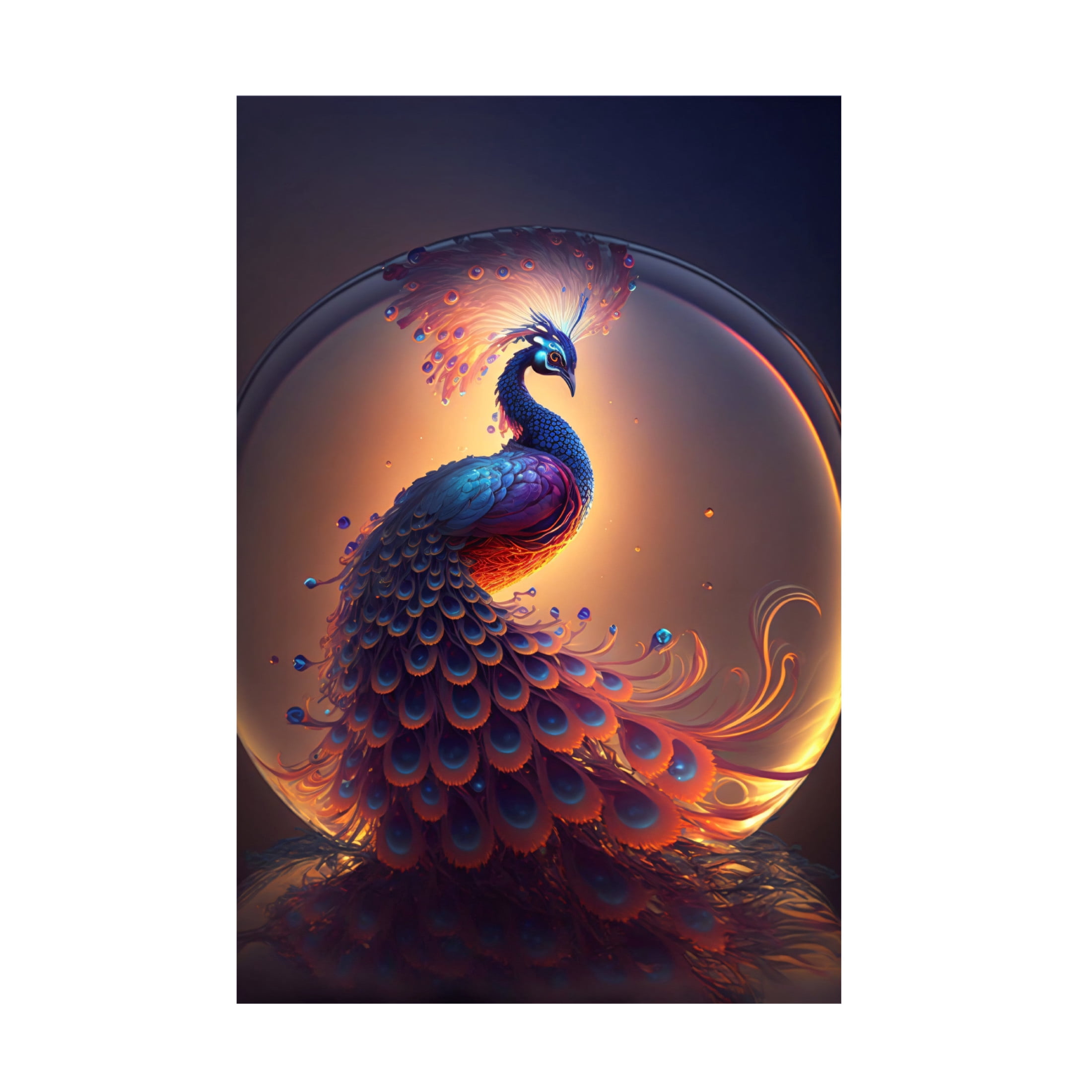 Canvas Wall Art - Ray Heere 'Proud Peacocks 9' Wall Art for Living Room, Bedroom, or Office Décor by Trademark Fine Art - 30 x 47 Inches