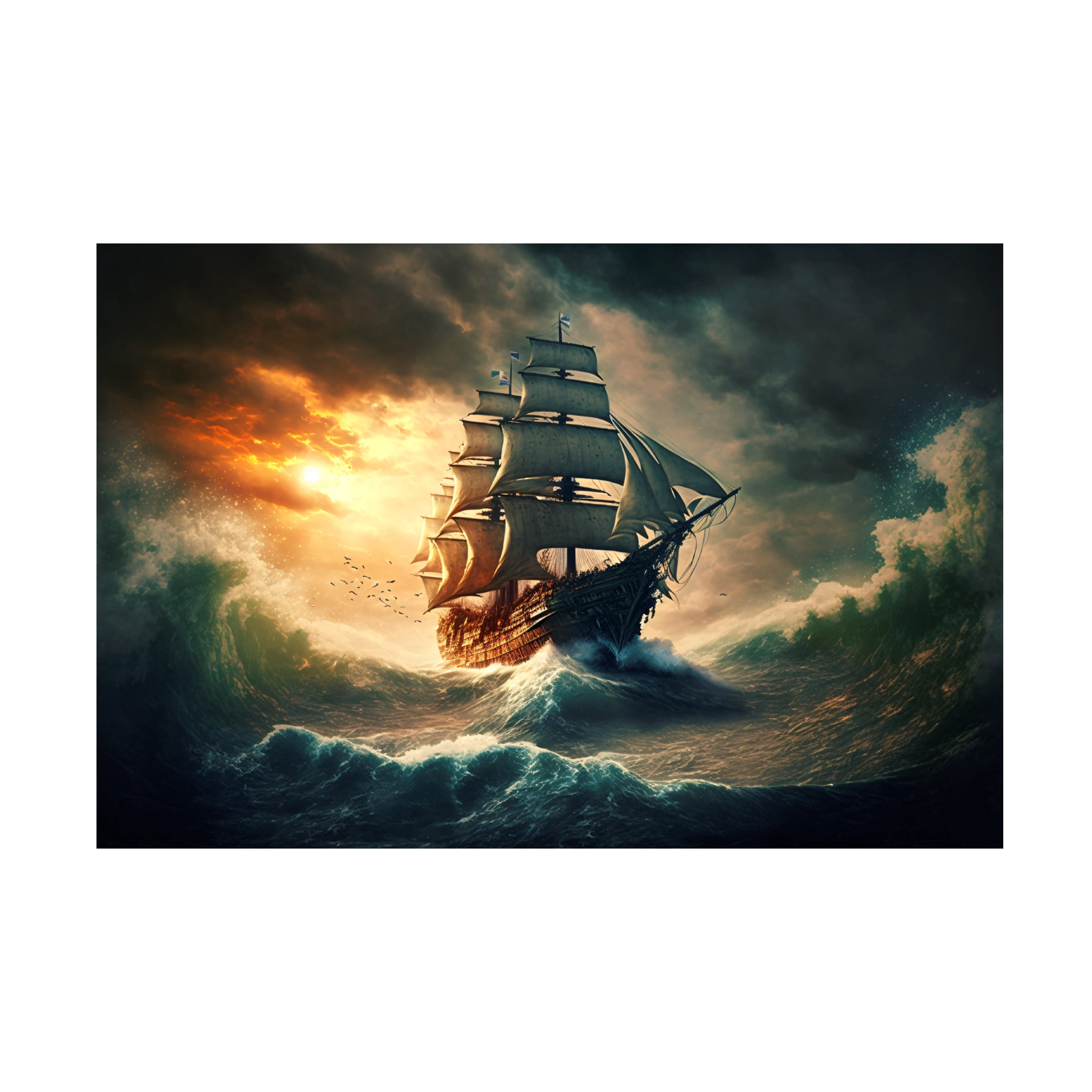 Canvas Wall Art - Ray Heere 'The Flying Dutchman 10' Wall Art for Living Room, Bedroom, or Office DÃ©cor by Trademark Fine Art - 32 x 22 Inches