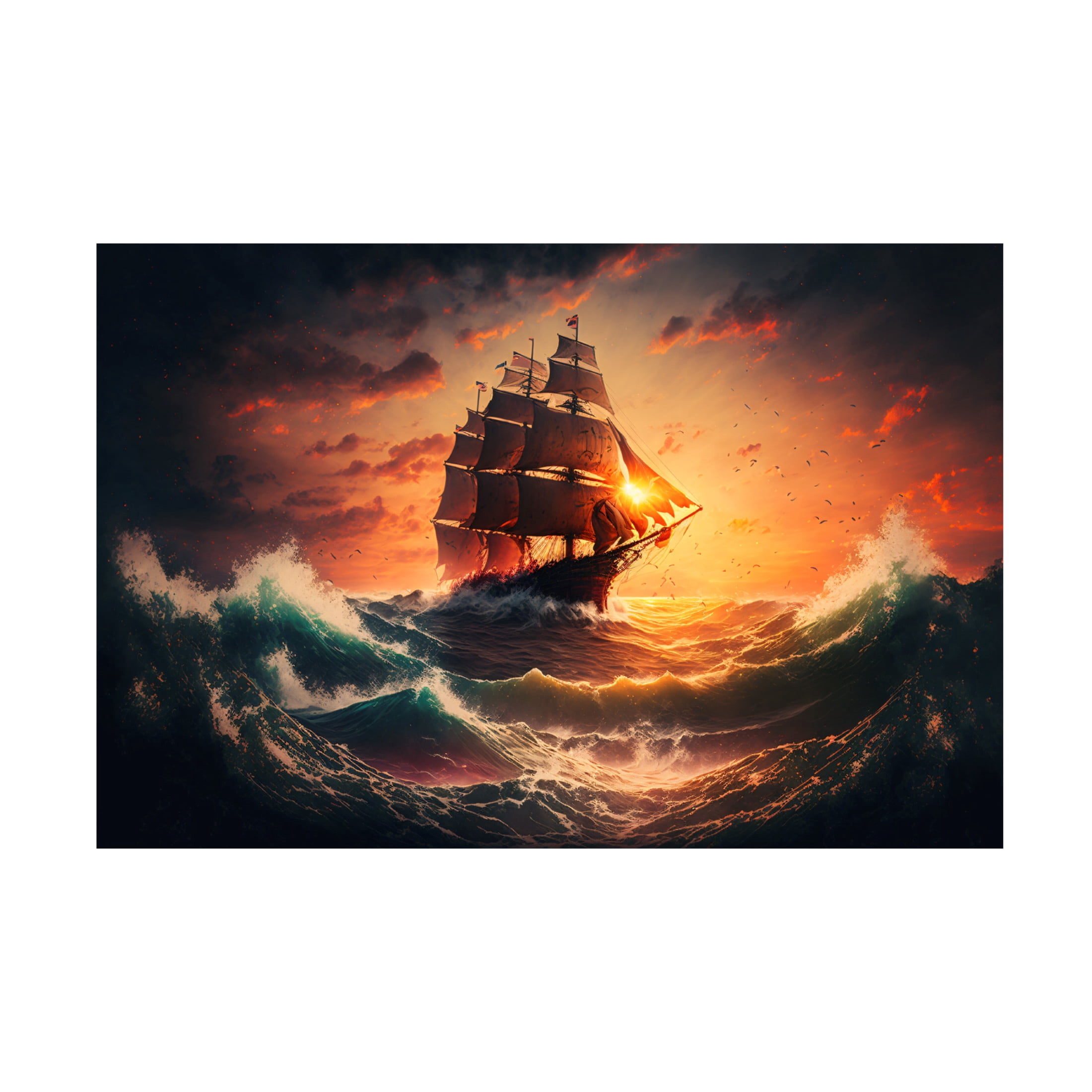 Canvas Wall Art - Ray Heere 'The Flying Dutchman 11' Wall Art for Living Room, Bedroom, or Office Décor by Trademark Fine Art - 32 x 22 Inches