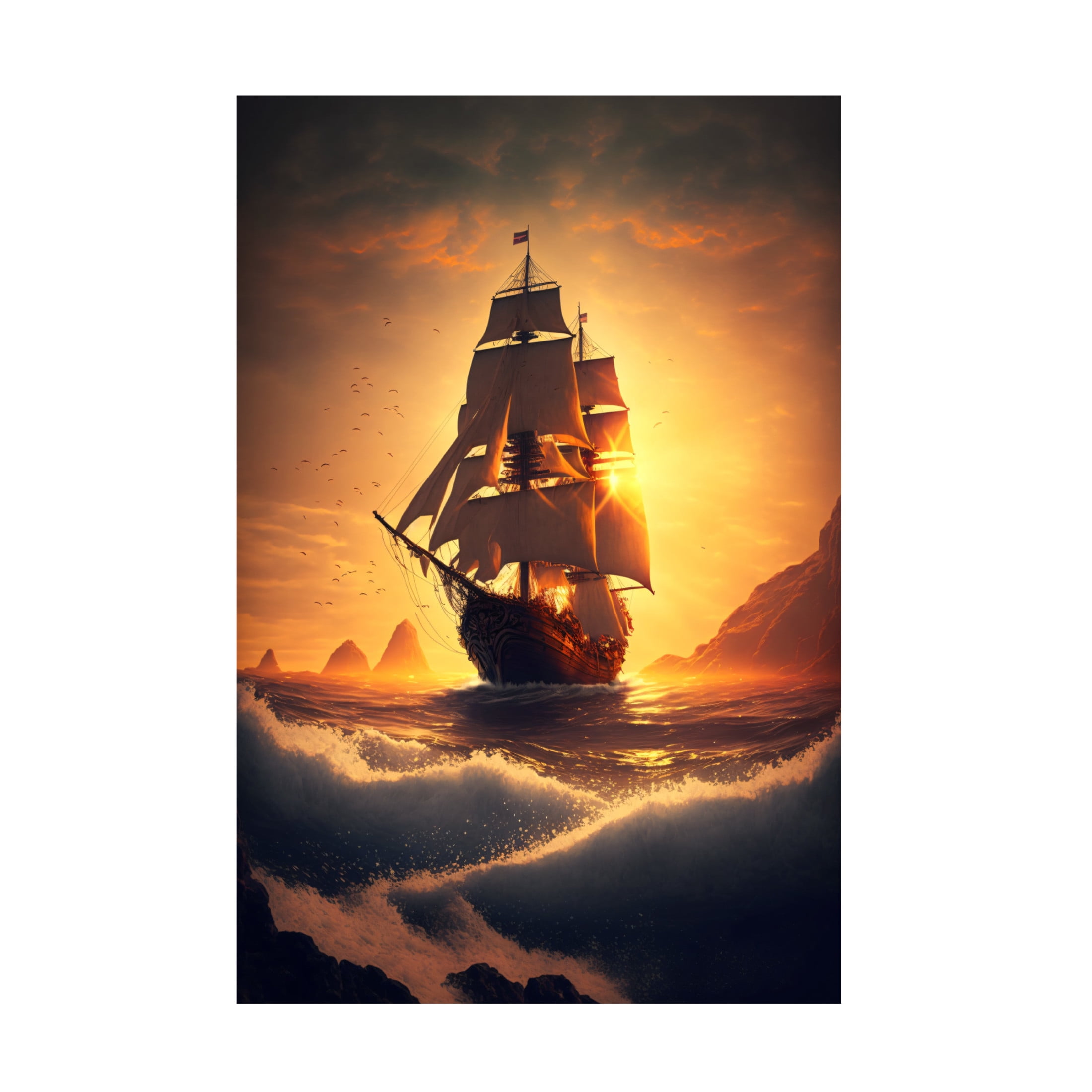 Canvas Wall Art - Ray Heere 'The Flying Dutchman 16' Wall Art for Living Room, Bedroom, or Office Décor by Trademark Fine Art - 16 x 24 Inches