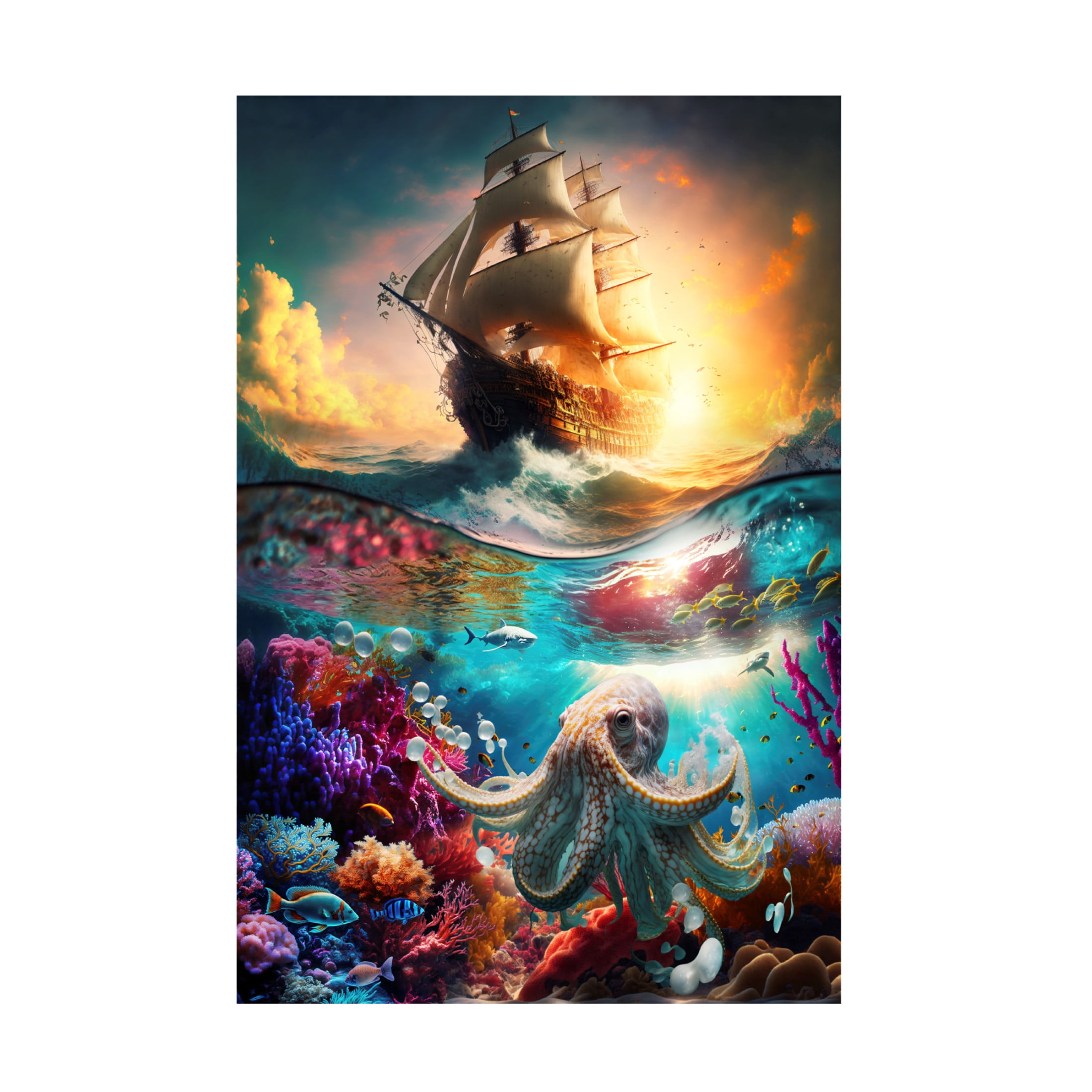 Canvas Wall Art - Ray Heere 'The Flying Dutchman 4' Wall Art for Living Room, Bedroom, or Office Décor by Trademark Fine Art - 22 x 32 Inches