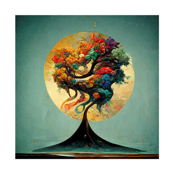 Canvas Wall Art - Ray Heere 'Tree Of Life 10' Wall Art for Living Room, Bedroom, or Office Décor by Trademark Fine Art - 14 x 14 Inches