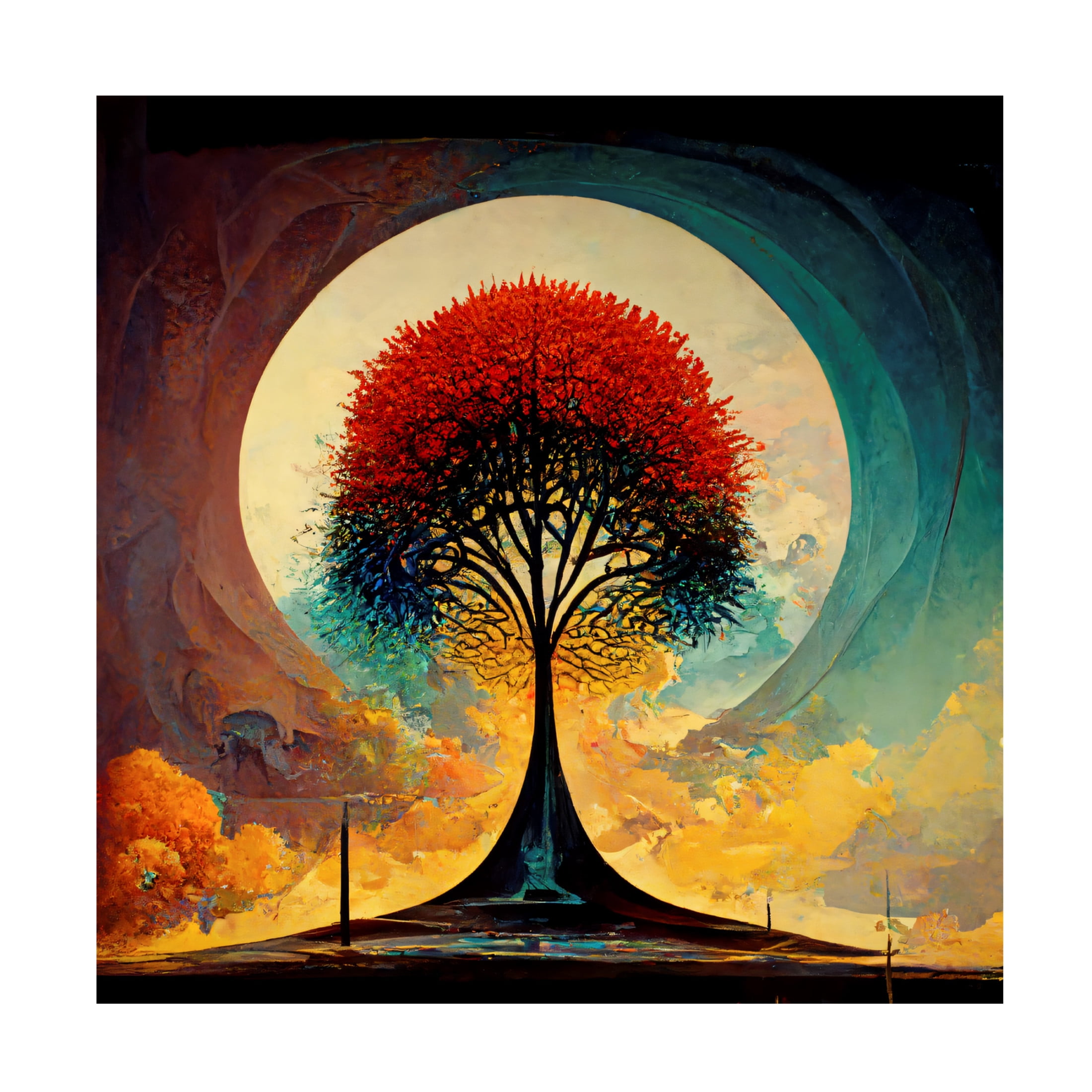 Canvas Wall Art - Ray Heere 'Tree Of Life 11' Wall Art for Living Room, Bedroom, or Office Décor by Trademark Fine Art - 24 x 24 Inches