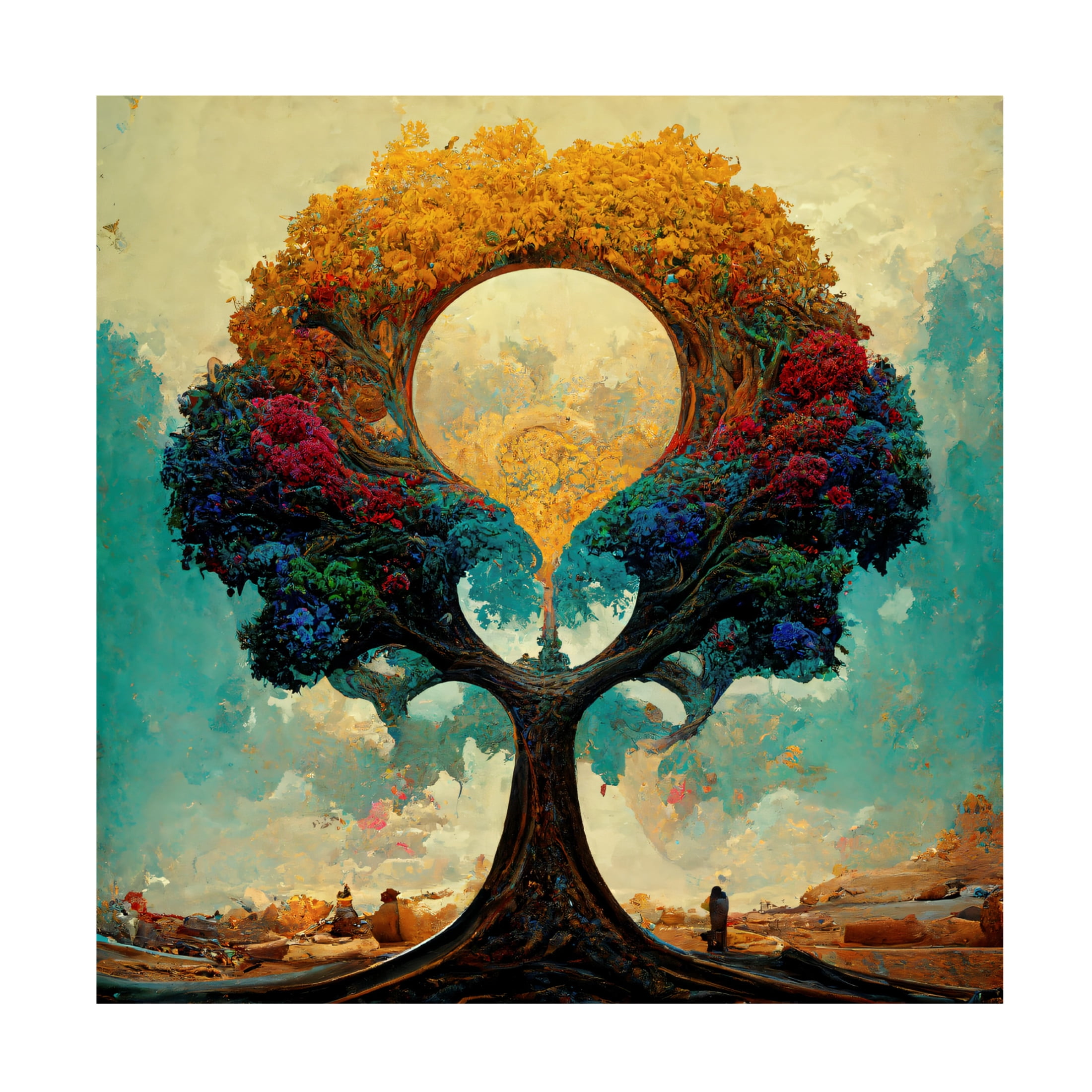 Canvas Wall Art - Ray Heere 'Tree Of Life 12' Wall Art for Living Room, Bedroom, or Office Décor by Trademark Fine Art - 24 x 24 Inches