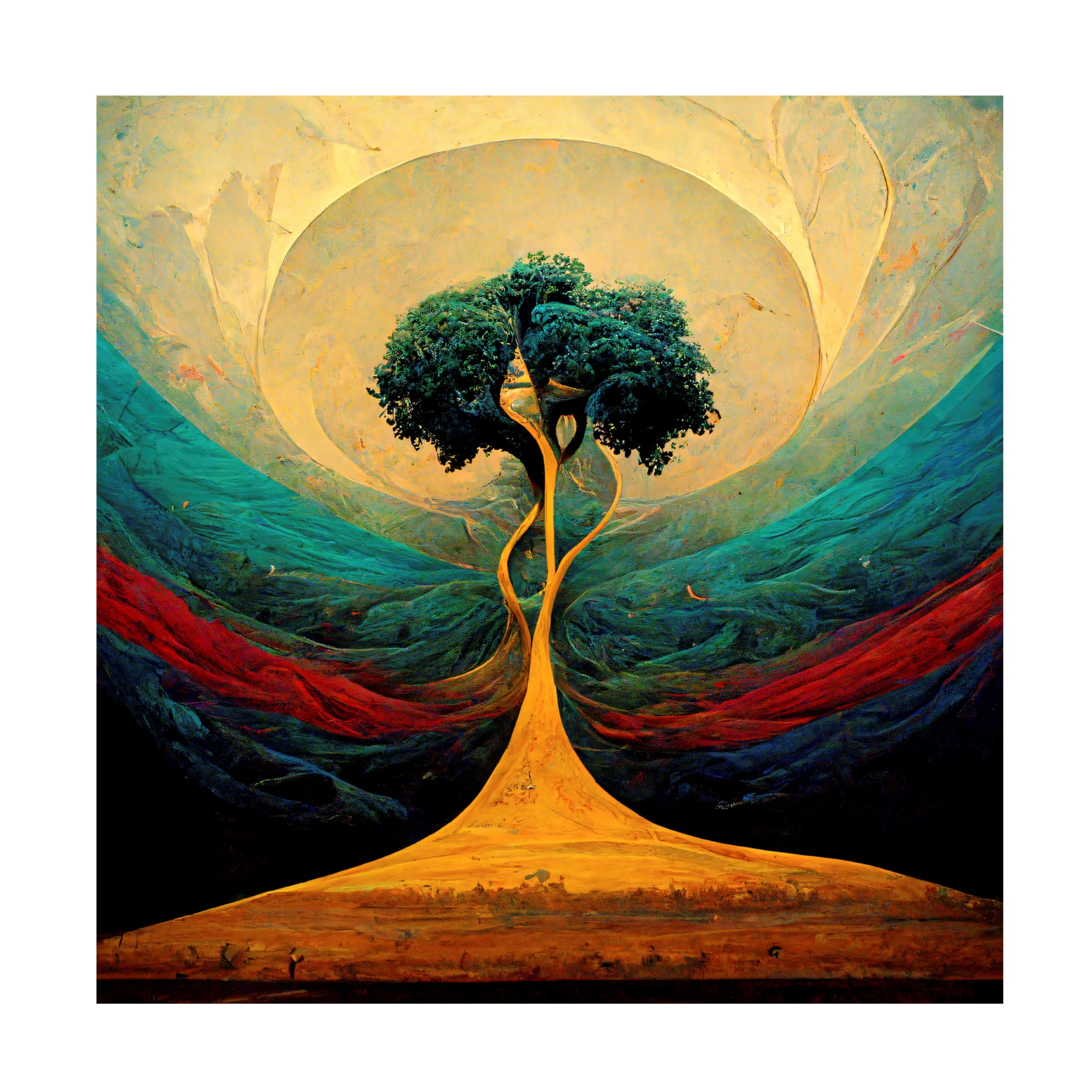 Canvas Wall Art - Ray Heere 'Tree Of Life 14' Wall Art for Living Room, Bedroom, or Office Décor by Trademark Fine Art - 18 x 18 Inches