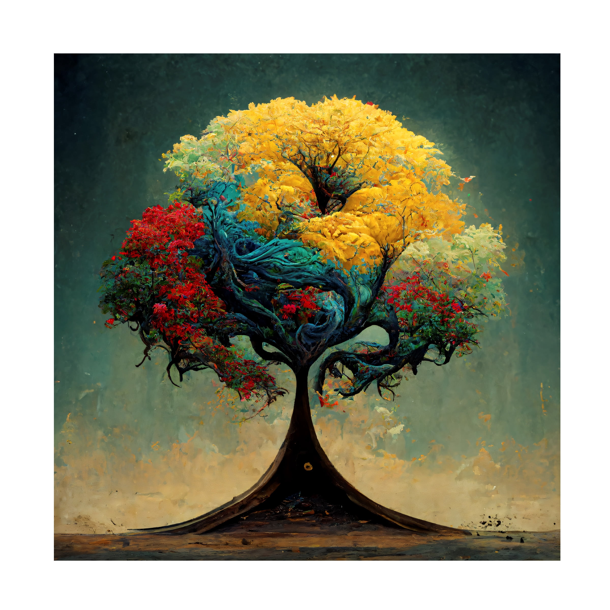Canvas Wall Art - Ray Heere 'Tree Of Life 16' Wall Art for Living Room, Bedroom, or Office DÃ©cor by Trademark Fine Art - 24 x 24 Inches