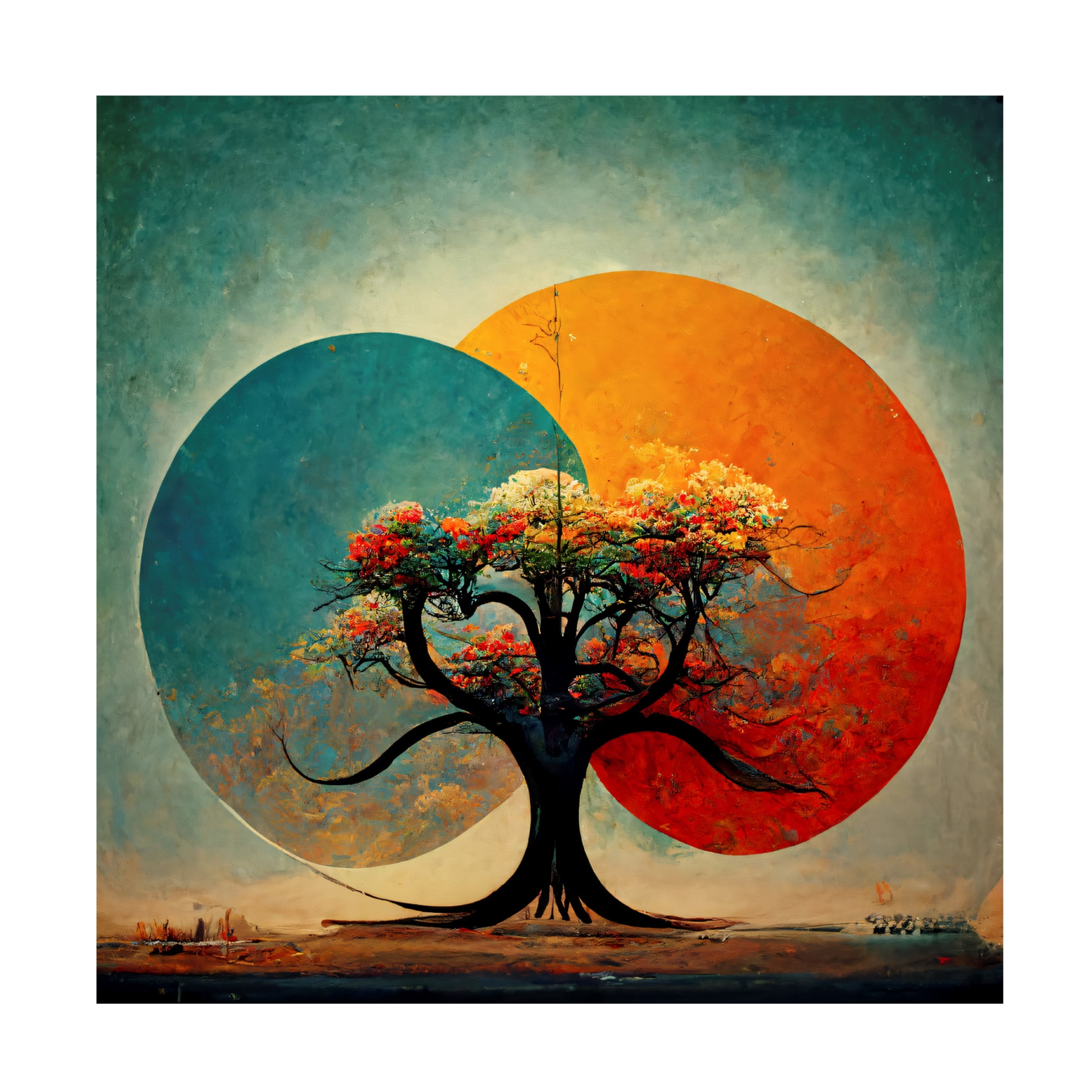 Canvas Wall Art - Ray Heere 'Tree Of Life 2' Wall Art for Living Room, Bedroom, or Office Décor by Trademark Fine Art - 18 x 18 Inches