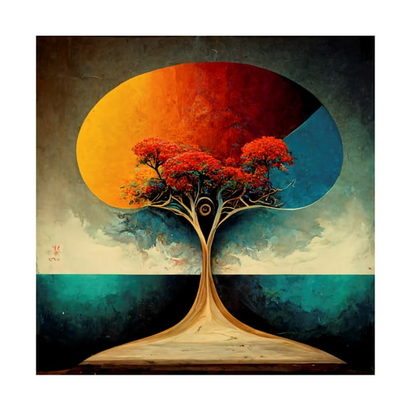 Canvas Wall Art - Ray Heere 'Tree Of Life 4' Wall Art for Living Room, Bedroom, or Office Décor by Trademark Fine Art - 24 x 24 Inches