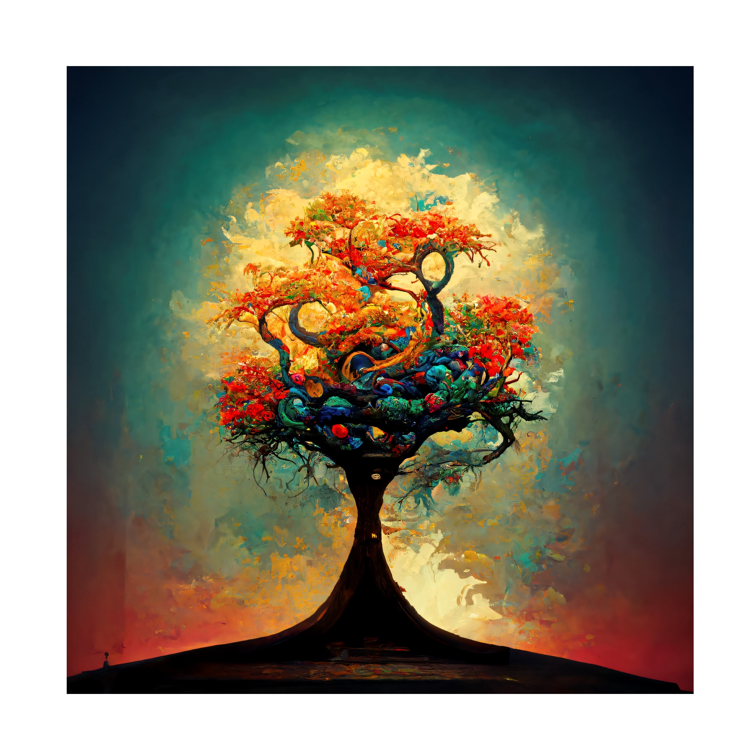 Canvas Wall Art - Ray Heere 'Tree Of Life 7' Wall Art for Living Room, Bedroom, or Office Décor by Trademark Fine Art - 18 x 18 Inches