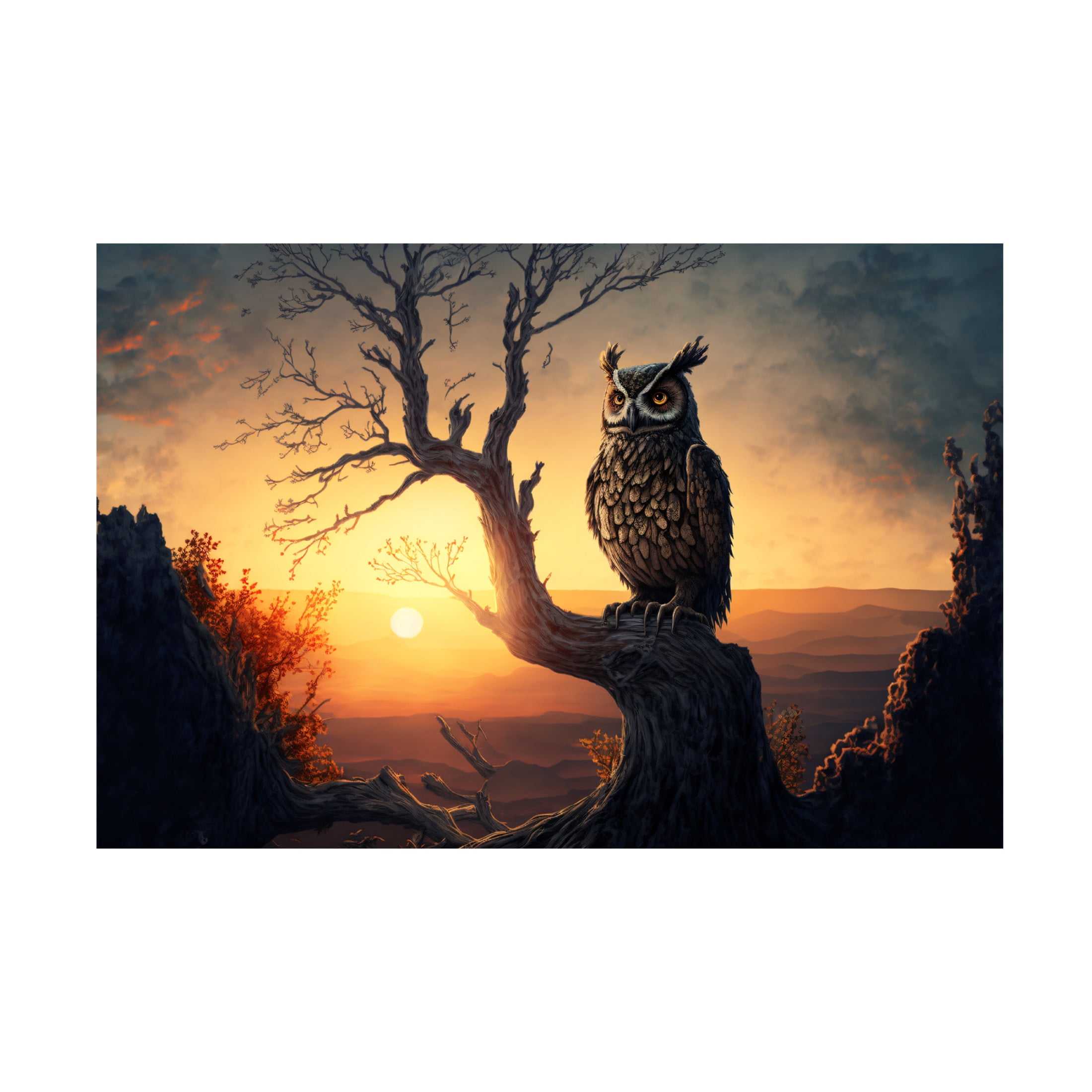 Canvas Wall Art - Ray Heere 'Woodland Animals 12' Wall Art for Living Room, Bedroom, or Office Décor by Trademark Fine Art - 47 x 30 Inches
