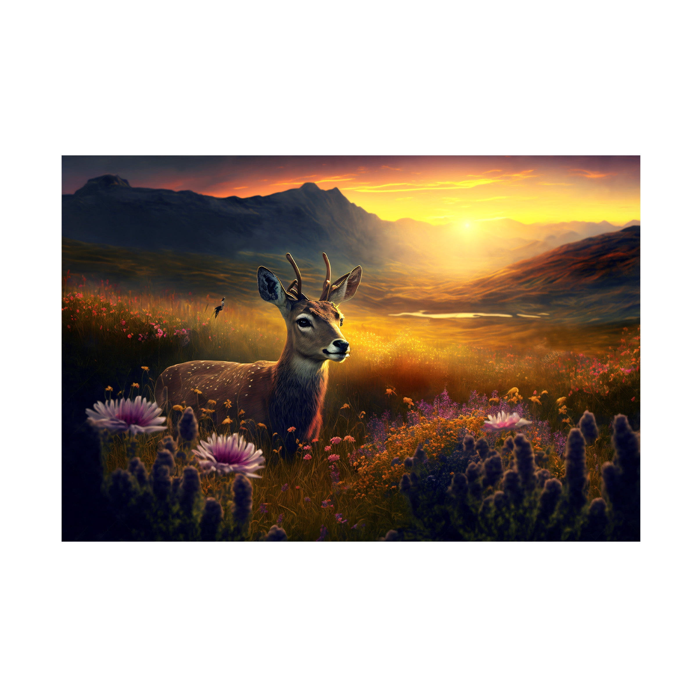 Canvas Wall Art - Ray Heere 'Woodland Animals 3' Wall Art for Living Room, Bedroom, or Office Décor by Trademark Fine Art - 47 x 30 Inches