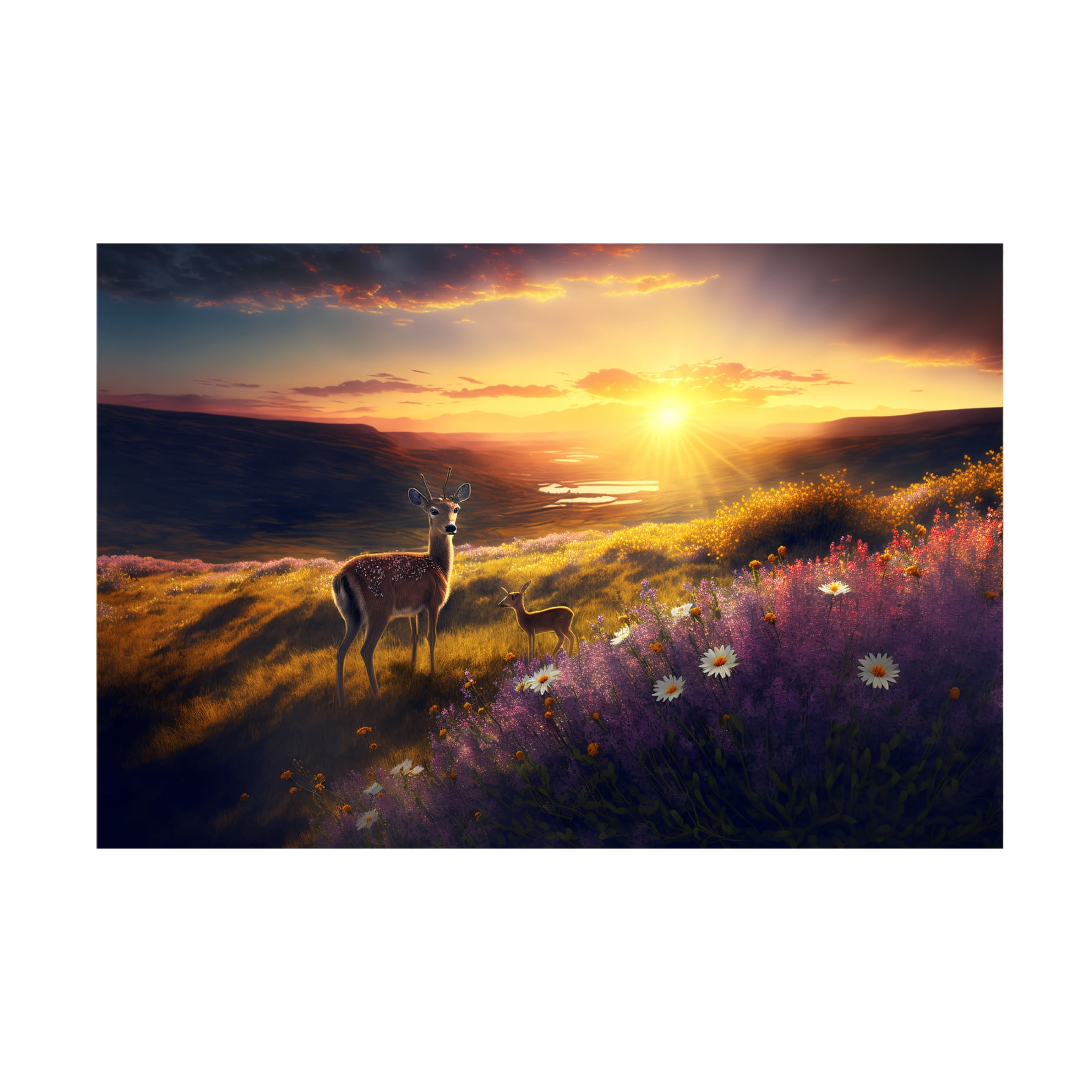 Canvas Wall Art - Ray Heere 'Woodland Animals 4' Wall Art for Living Room, Bedroom, or Office Décor by Trademark Fine Art - 47 x 30 Inches