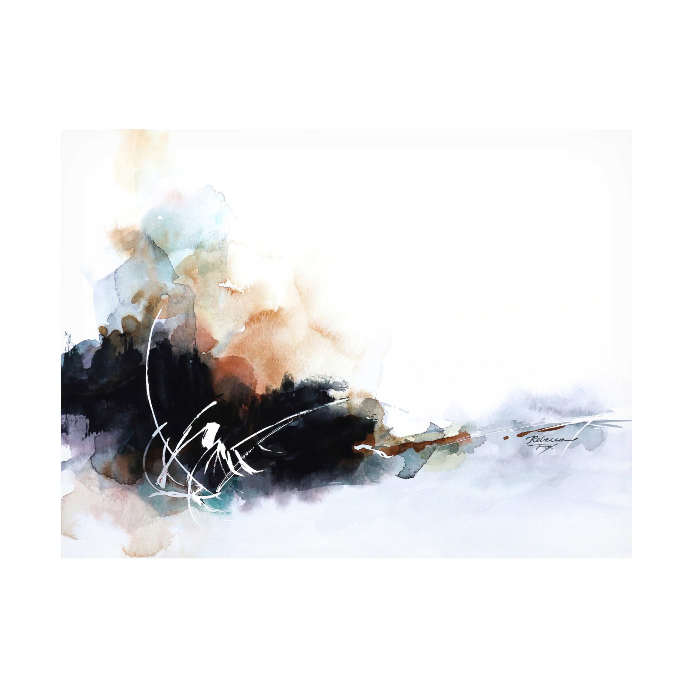 Canvas Wall Art - Rebecca Fox 'Flash of White' Wall Art for Living Room, Bedroom, or Office Décor by Trademark Fine Art - 47 x 35 Inches