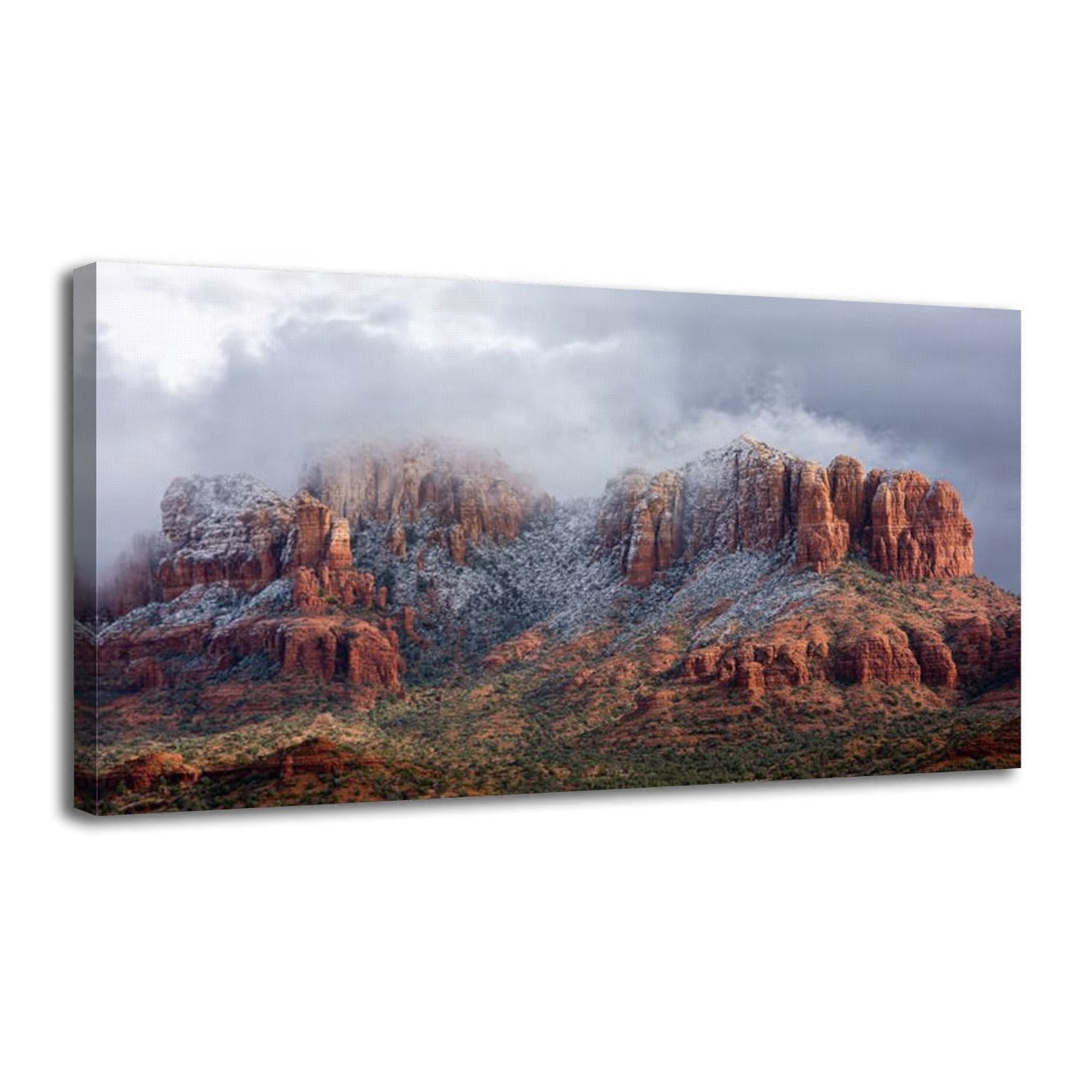 Canvas Wall Art Red rocks Sedona Arizona covered snow Red rocks covered ...