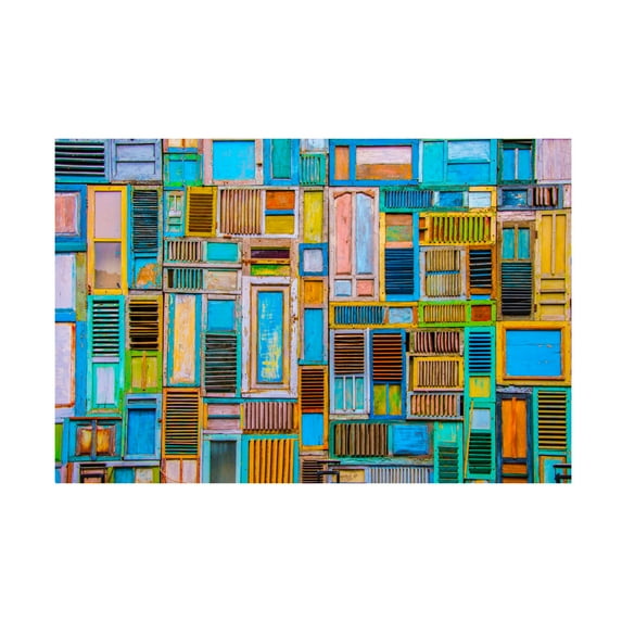 Canvas Wall Art - Renata Lacina 'Shutters' Wall Art for Living Room, Bedroom, or Office Décor by Trademark Fine Art - 32 x 22 Inches