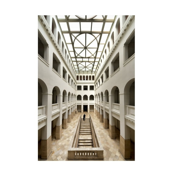 Canvas Wall Art - Renate Reichert 'Peter Behrens Bau' Wall Art for Living Room, Bedroom, or Office Décor by Trademark Fine Art - 30 x 47 Inches