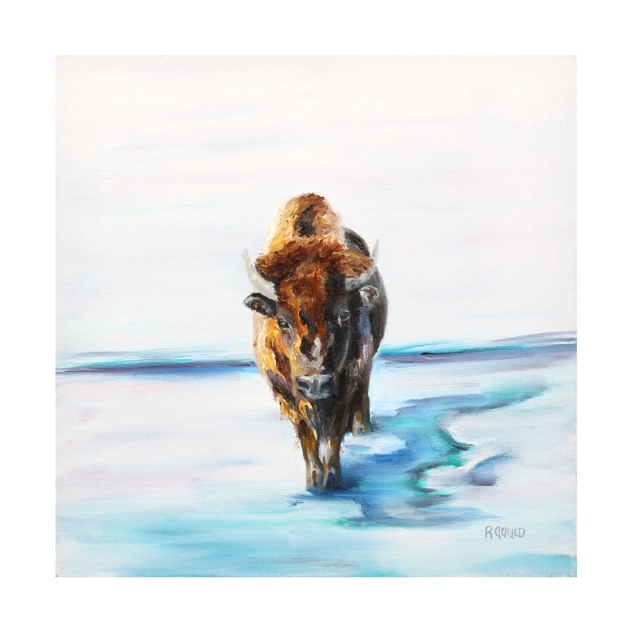 Canvas Wall Art - Renee Gould 'Snowman' Wall Art for Living Room, Bedroom, or Office Décor by Trademark Fine Art - 35 x 35 Inches