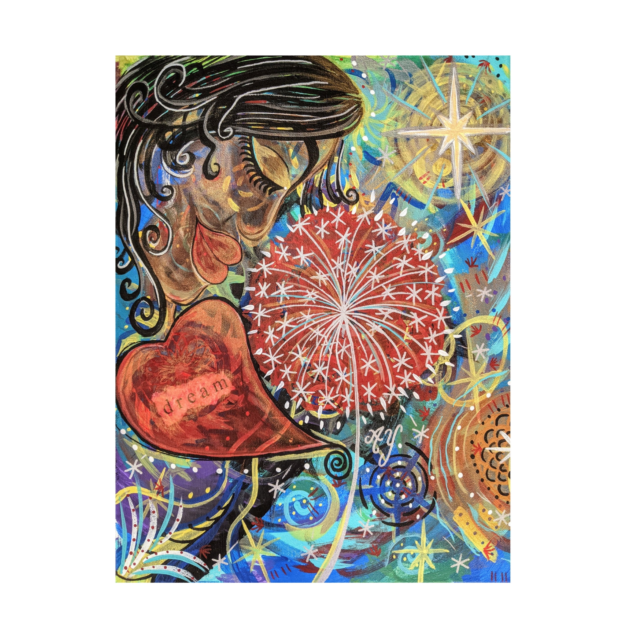 Canvas Wall Art - Rev. Dr. Angela Yarber 'Goddess of Dreams' Wall Art for Living Room, Bedroom, or Office Décor by Trademark Fine Art - 14 x 19 Inches