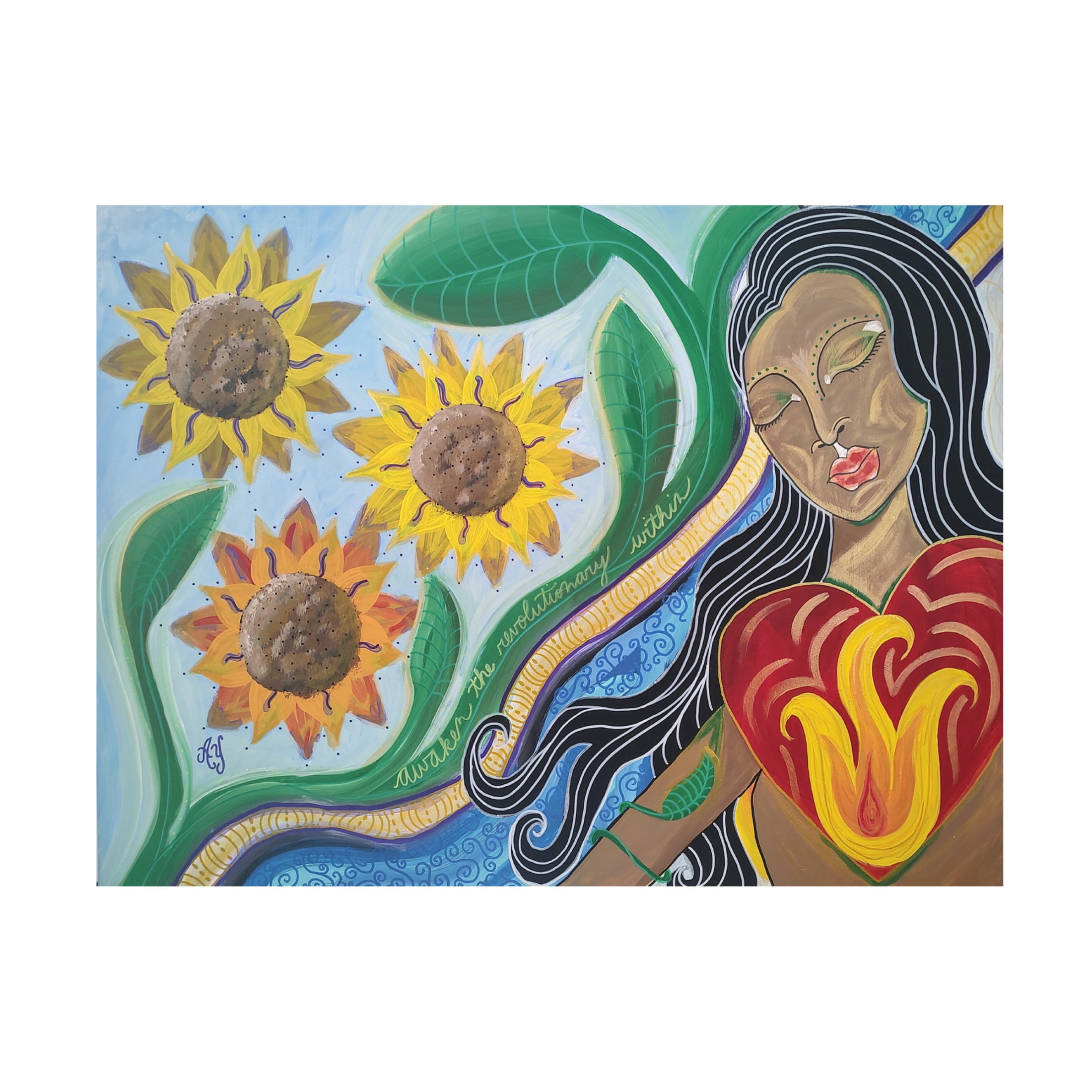Canvas Wall Art - Rev. Dr. Angela Yarber 'Goddess of Revolution' Wall Art for Living Room, Bedroom, or Office Décor by Trademark Fine Art - 47 x 35 Inches