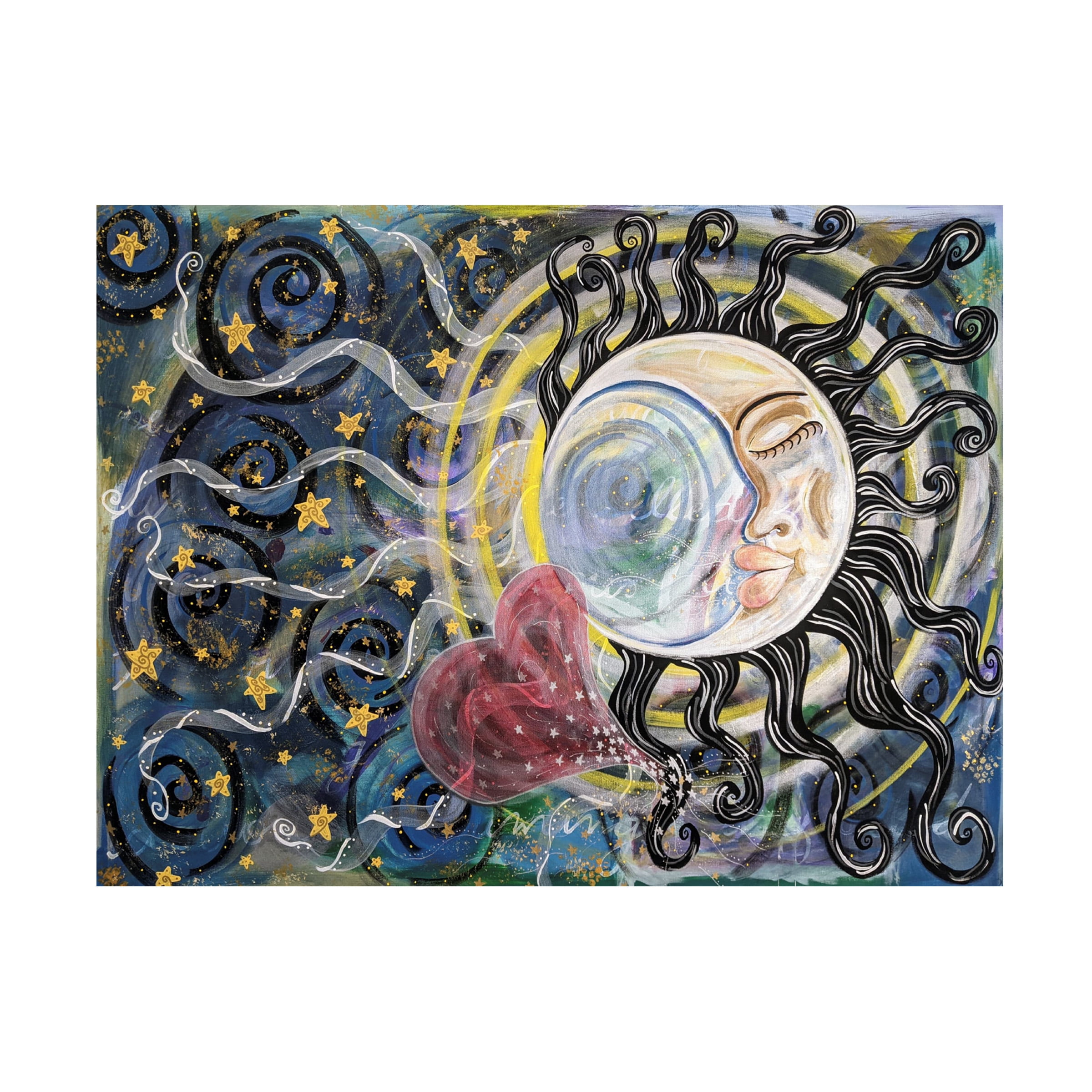 Canvas Wall Art - Rev. Dr. Angela Yarber 'Moon Goddess' Wall Art for Living Room, Bedroom, or Office DÃ©cor by Trademark Fine Art - 47 x 35 Inches