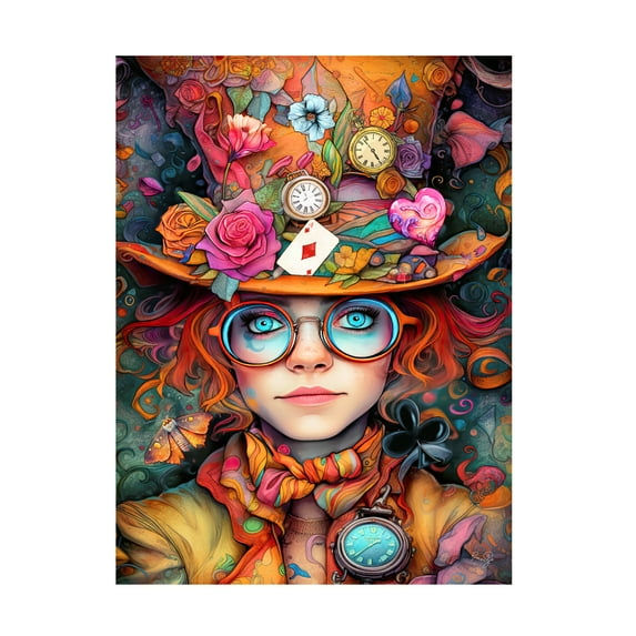 Canvas Wall Art - RomantzArt 'Crazy Smart' Wall Art for Living Room, Bedroom, or Office Décor by Trademark Fine Art - 14 x 19 Inches