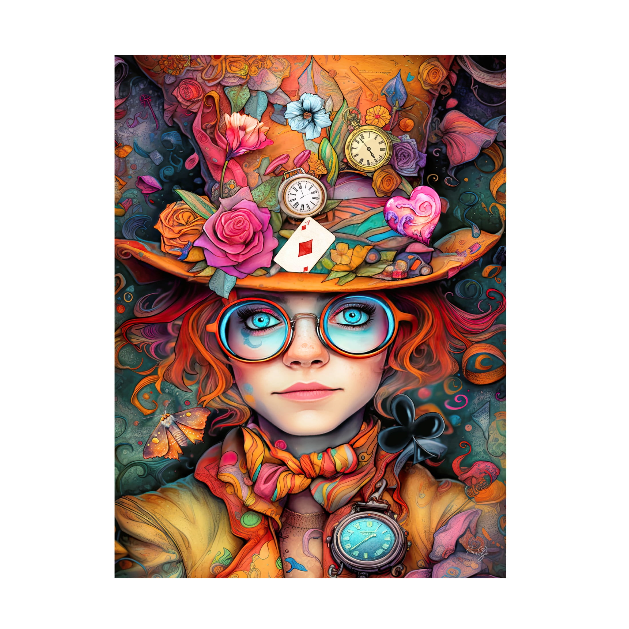 Canvas Wall Art - RomantzArt 'Crazy Smart' Wall Art for Living Room, Bedroom, or Office Décor by Trademark Fine Art - 18 x 24 Inches