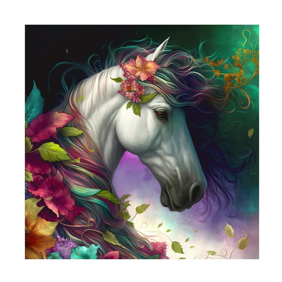 Canvas Wall Art - RomantzArt 'Drinkers Of The Wind Teton' Wall Art for Living Room, Bedroom, or Office Décor by Trademark Fine Art - 14 x 14 Inches