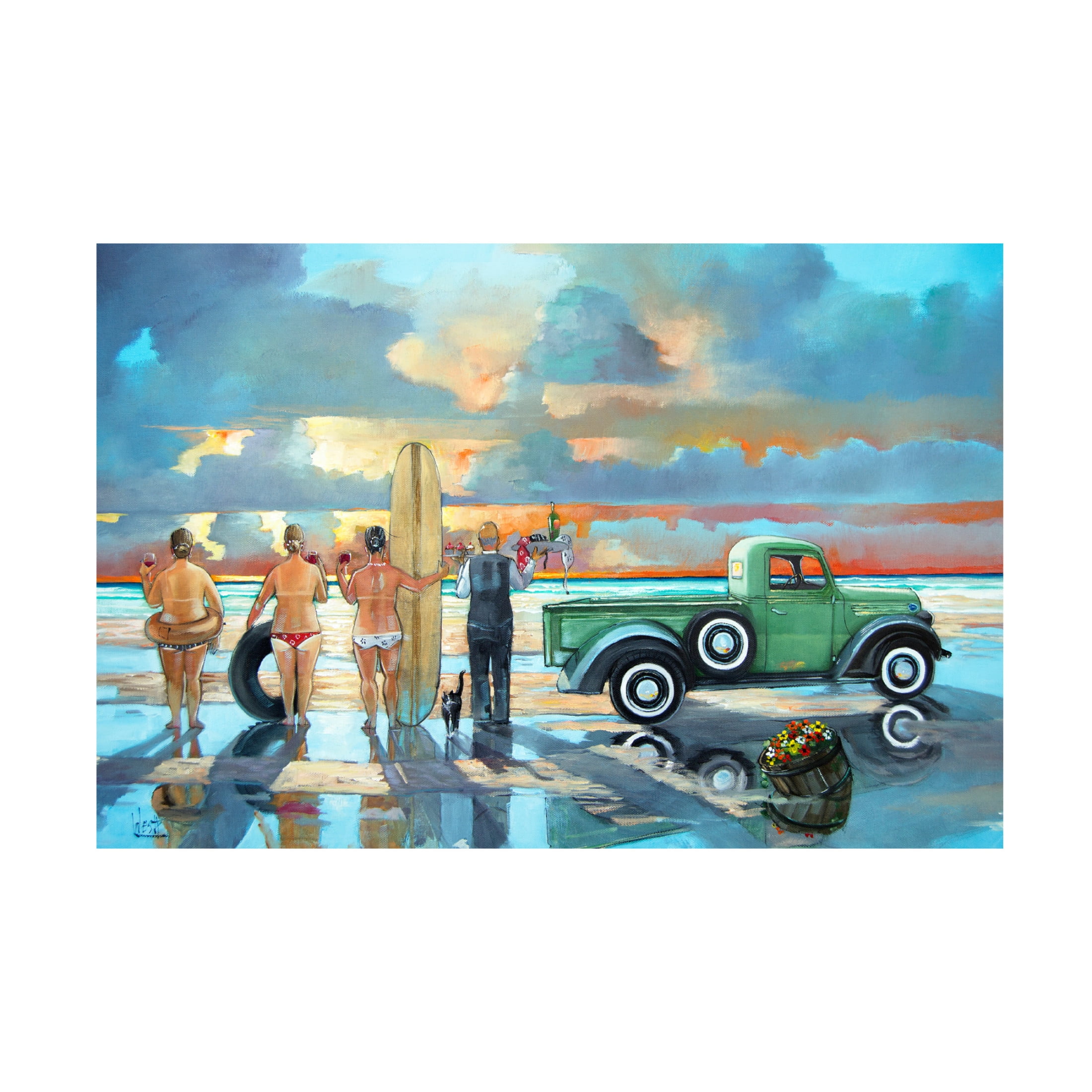 Canvas Wall Art - Ronald West 'Sundowner' Wall Art for Living Room, Bedroom, or Office Décor by Trademark Fine Art - 19 x 12 Inches