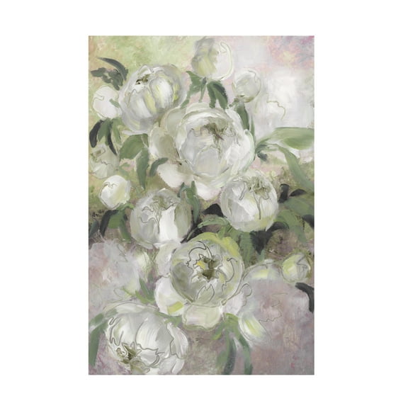 Canvas Wall Art - Rosana Laiz Blursbyai 'Sady painterly florals in green' Wall Art for Living Room, Bedroom, or Office Décor by Trademark Fine Art - 12 x 19 Inches
