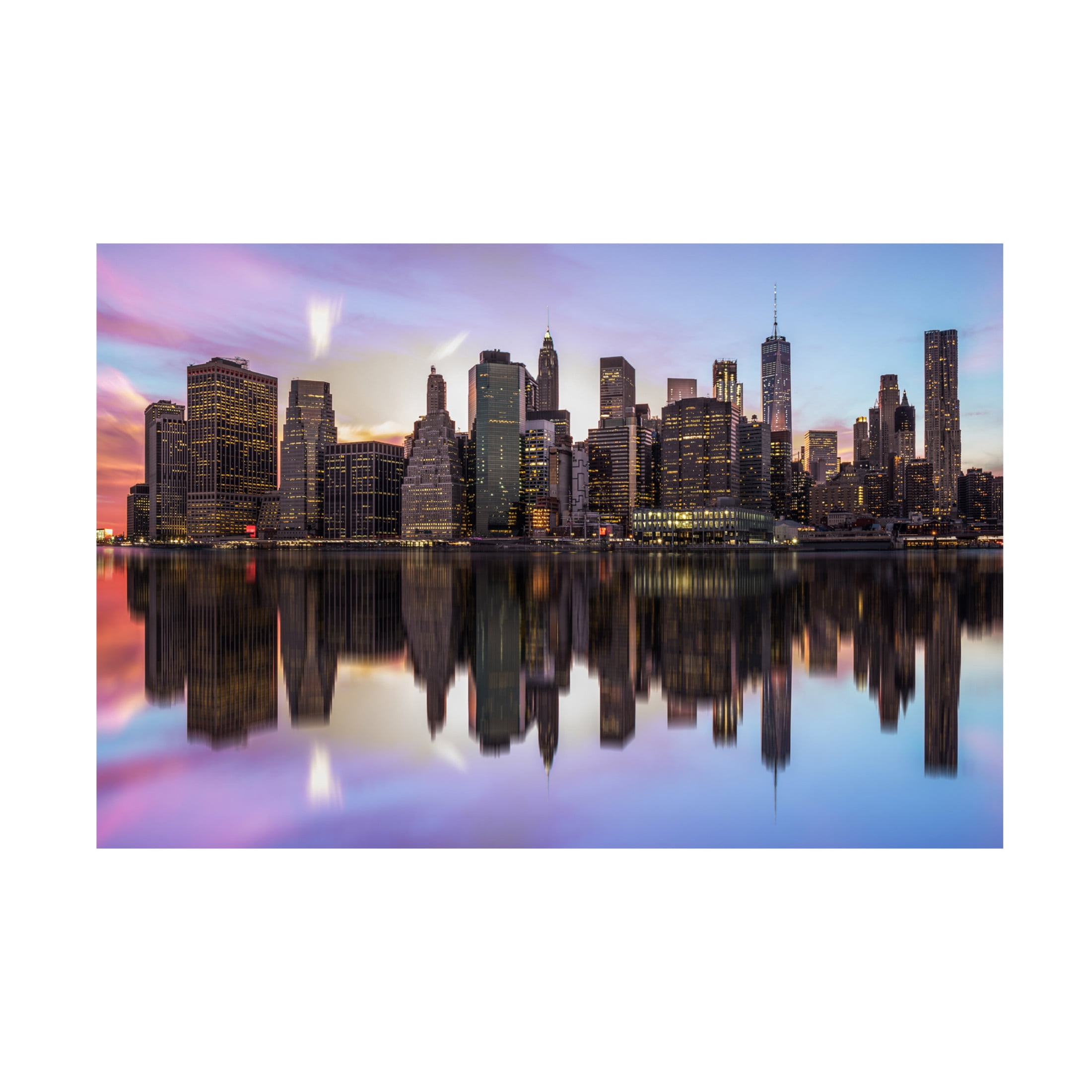 Canvas Wall Art - Rostislav Kralik 'Reflections Of A Sleepless City' Wall Art for Living Room, Bedroom, or Office Décor by Trademark Fine Art - 47 x 30 Inches