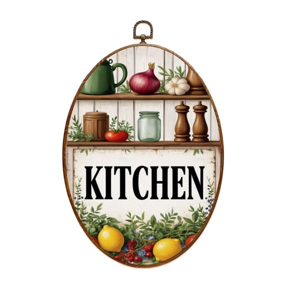 Canvas Wall Art Rustic Kitchen Vintage Farmhouse Food Coffee Pot Olive Oil Bottle Oval Framed Canvas Prints Vintage Wall Hanging Decor for Kitchen Home Office Cafe Station 8.6"x11.4"