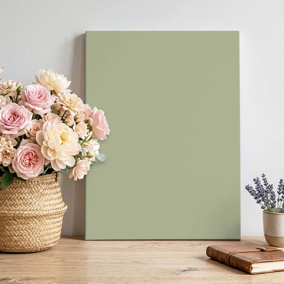 Canvas Wall Art Sage Green Canvas Art Print Solid Color Pictures Wall Decor for Living Room Bedroom Artwork Decorations Stretched Framed Ready to Hang 8"x12"