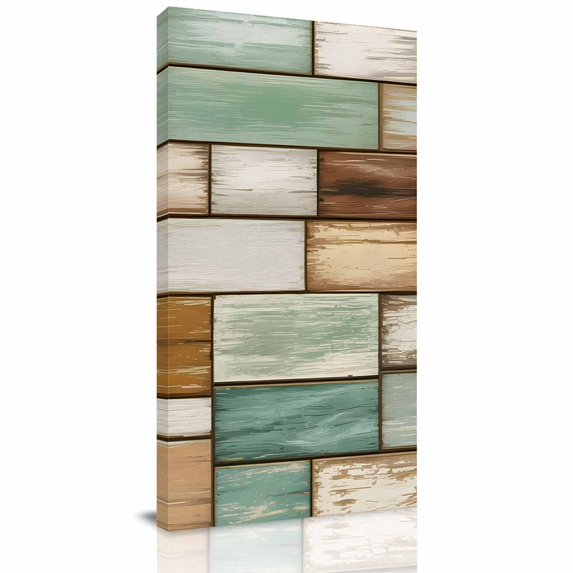 Canvas Wall Art, Sage Green Vintage Framed Canvas Prints for Living Room Hallway, Brown Retro Farmhouse Elegant Pastoral Gallery Wrapped Wall Decor for Home Office, Gifts, 30"x60" Ship Next Day
