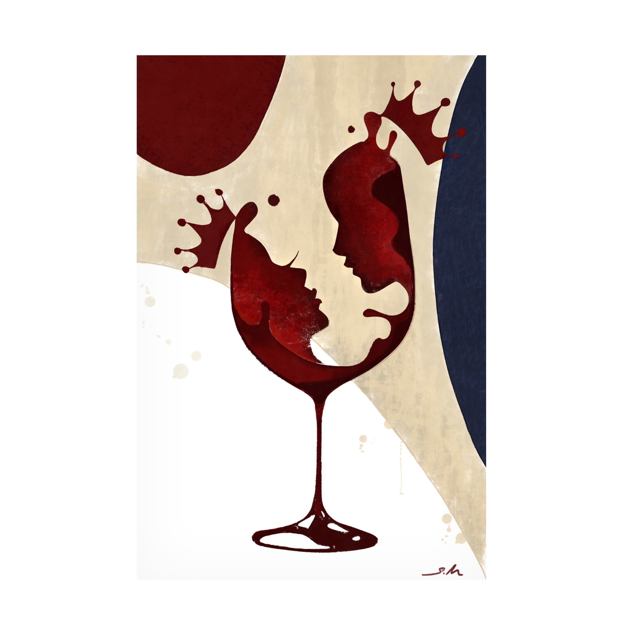 Canvas Wall Art - Salaam Muhammad 'A Drink of Love' Wall Art for Living Room, Bedroom, or Office Décor by Trademark Fine Art - 22 x 32 Inches