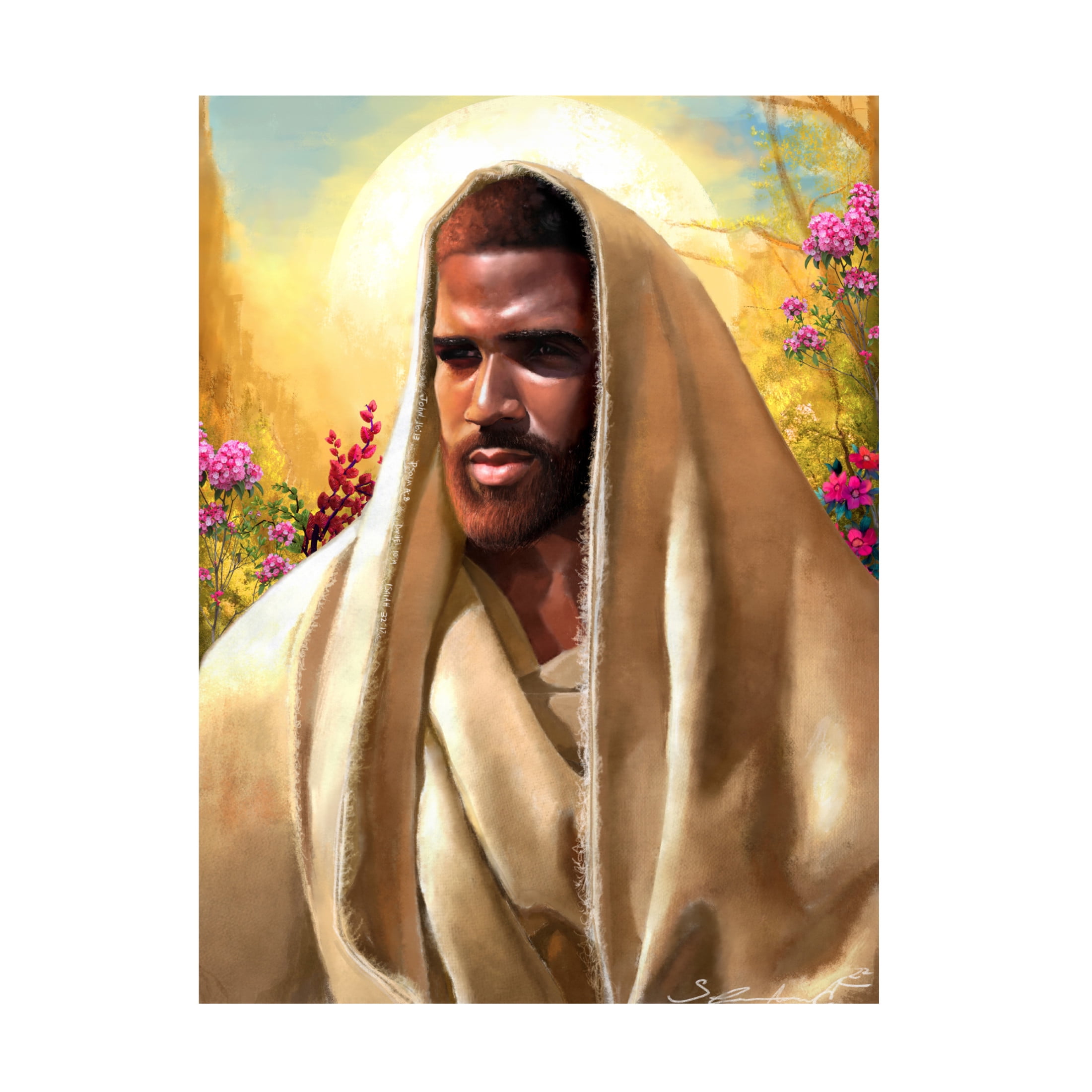 Canvas Wall Art - Salaam Muhammad 'Jesus Peace' Wall Art for Living Room, Bedroom, or Office Décor by Trademark Fine Art - 24 x 32 Inches