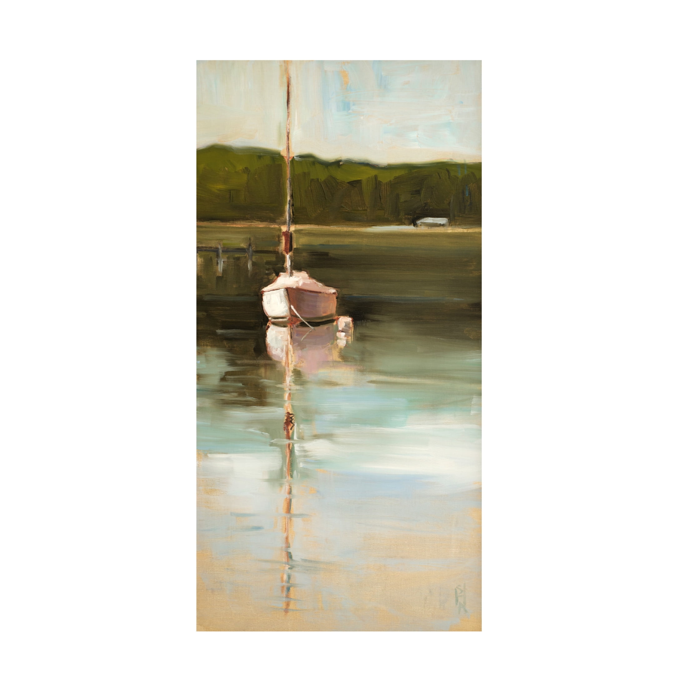 Canvas Wall Art - Sally Hootnick 'Calm Waters' Wall Art for Living Room, Bedroom, or Office Décor by Trademark Fine Art - 12 x 24 Inches
