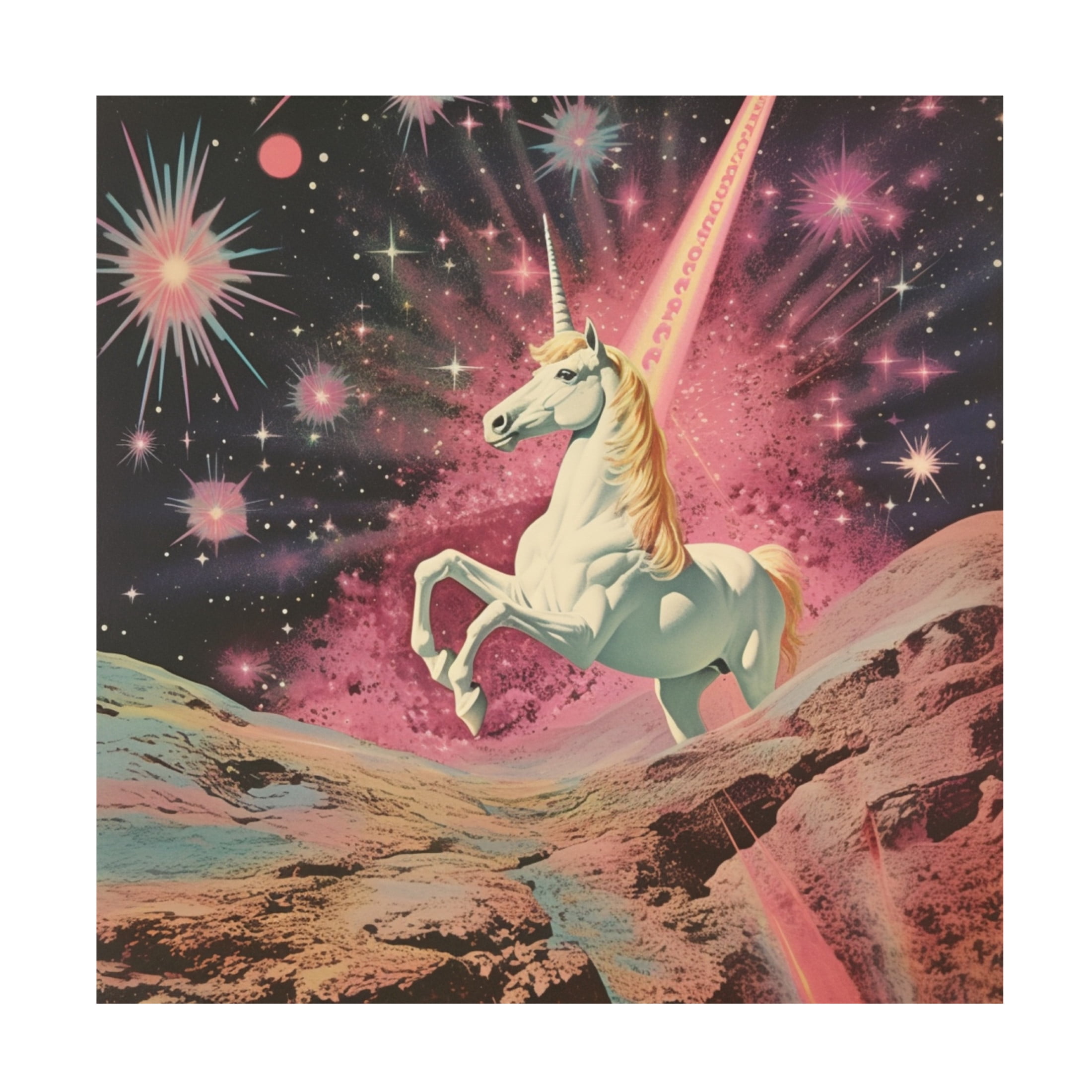 Canvas Wall Art - Samantha Hearn 'Magic Unicorn Collage Art' Wall Art for Living Room, Bedroom, or Office D?cor by Trademark Fine Art - 35 x 35 Inches