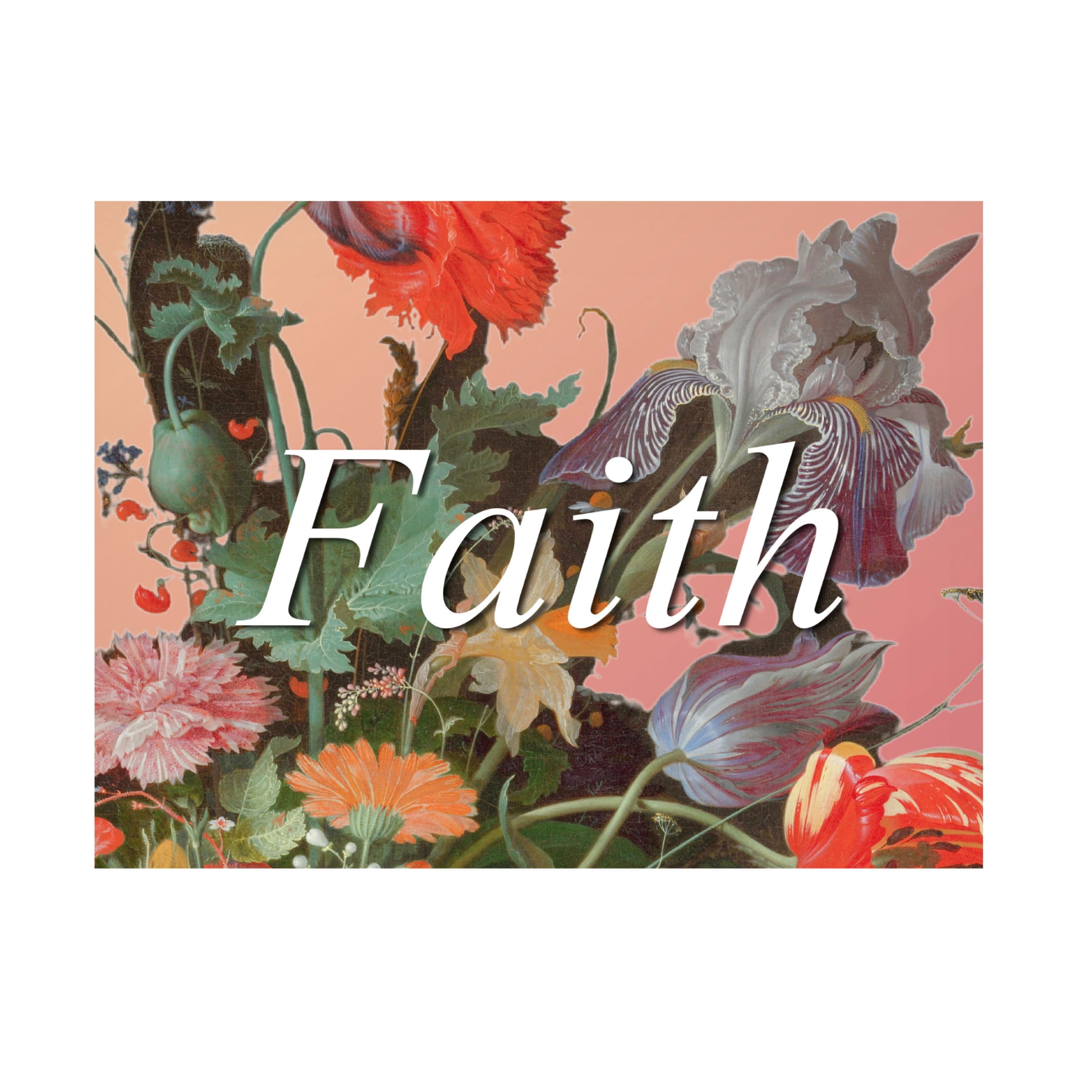 Canvas Wall Art - Sandra Iafrate 'Faith Flowers' Wall Art for Living Room, Bedroom, or Office Décor by Trademark Fine Art - 47 x 35 Inches