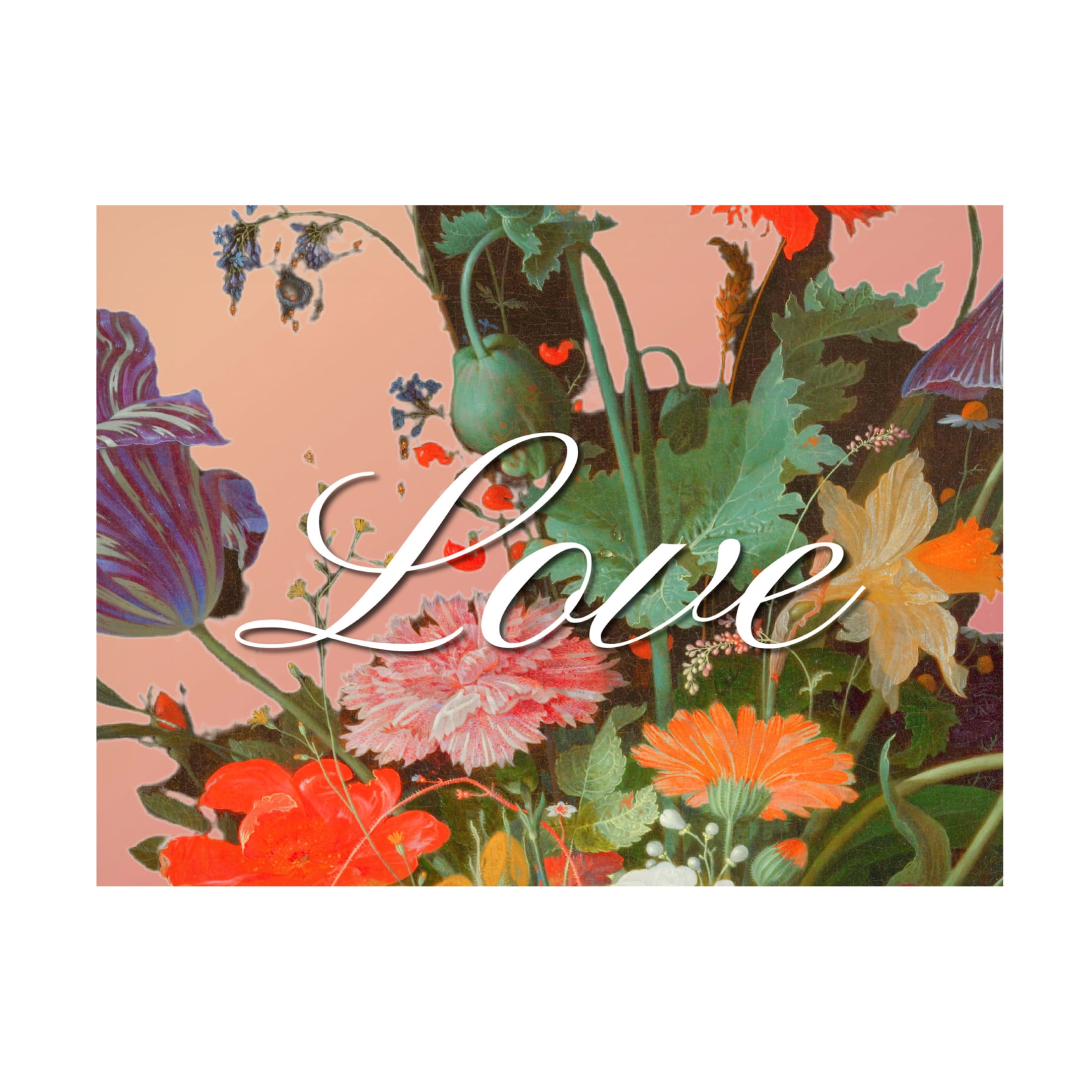 Canvas Wall Art - Sandra Iafrate 'Love Flowers' Wall Art for Living Room, Bedroom, or Office Décor by Trademark Fine Art - 19 x 14 Inches
