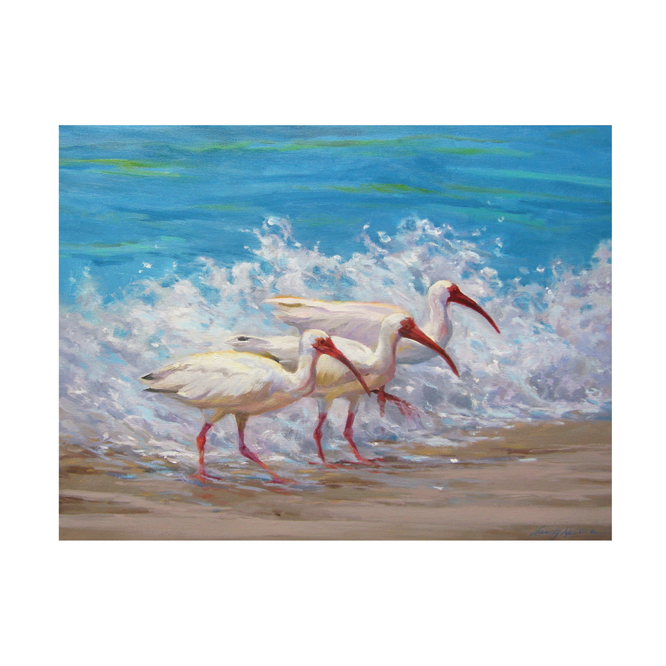 Canvas Wall Art - Sandy Nelson 'Surf Fishing' Wall Art for Living Room, Bedroom, or Office Décor by Trademark Fine Art - 47 x 35 Inches