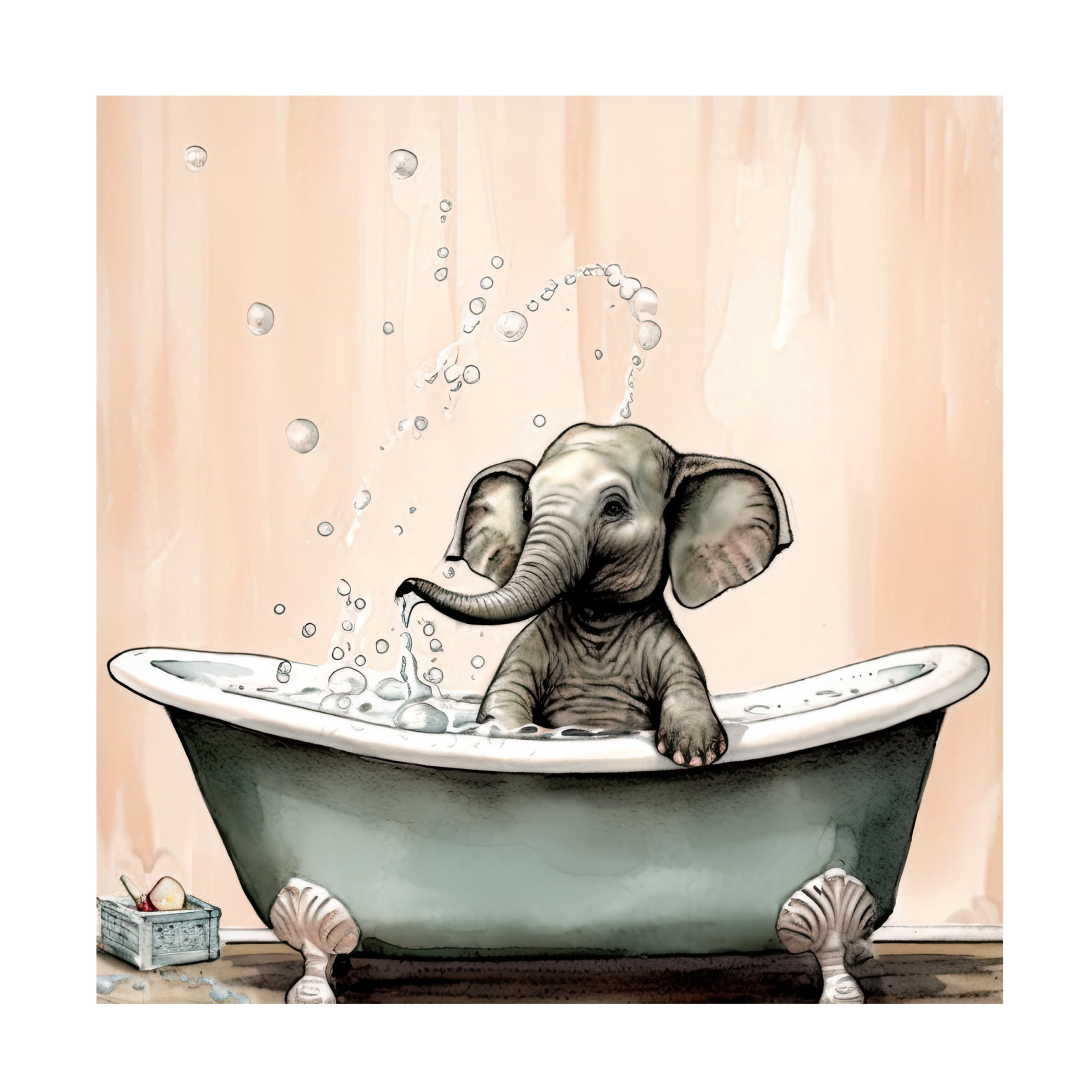 Canvas Wall Art - Sasha 'Bathtime 18' Wall Art for Living Room, Bedroom, or Office DÃ©cor by Trademark Fine Art - 35 x 35 Inches