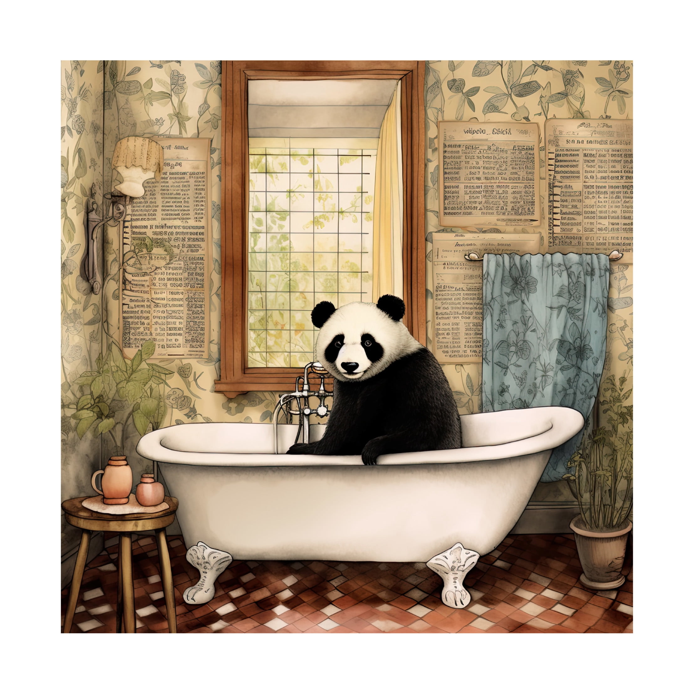 Canvas Wall Art - Sasha 'Bathtime 22' Wall Art for Living Room, Bedroom, or Office Décor by Trademark Fine Art - 35 x 35 Inches