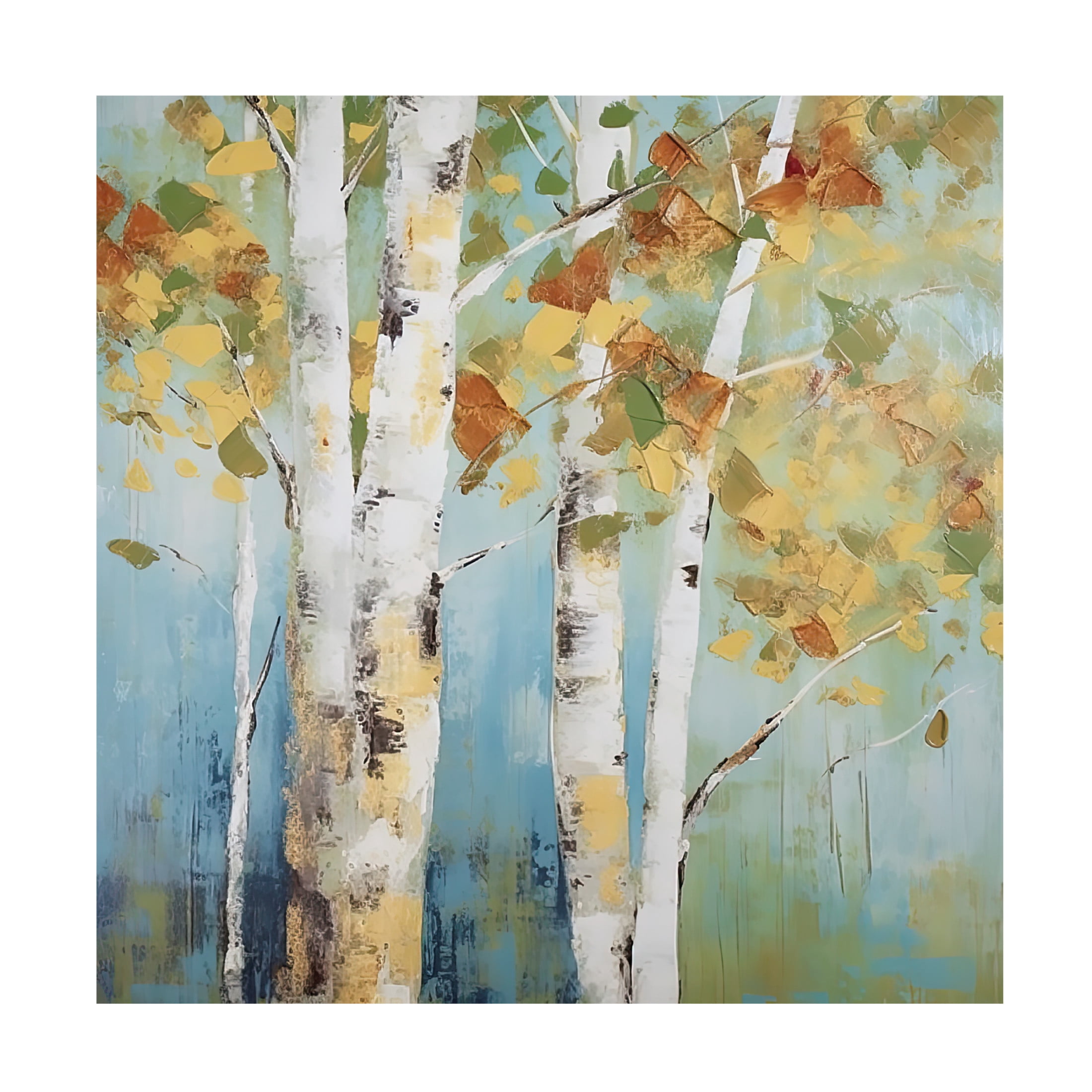 Canvas Wall Art - Sasha 'Birch Forest II' Wall Art for Living Room, Bedroom, or Office Décor by Trademark Fine Art - 14 x 14 Inches