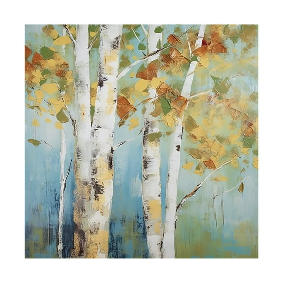 Canvas Wall Art - Sasha 'Birch Forest II' Wall Art for Living Room, Bedroom, or Office Décor by Trademark Fine Art - 14 x 14 Inches