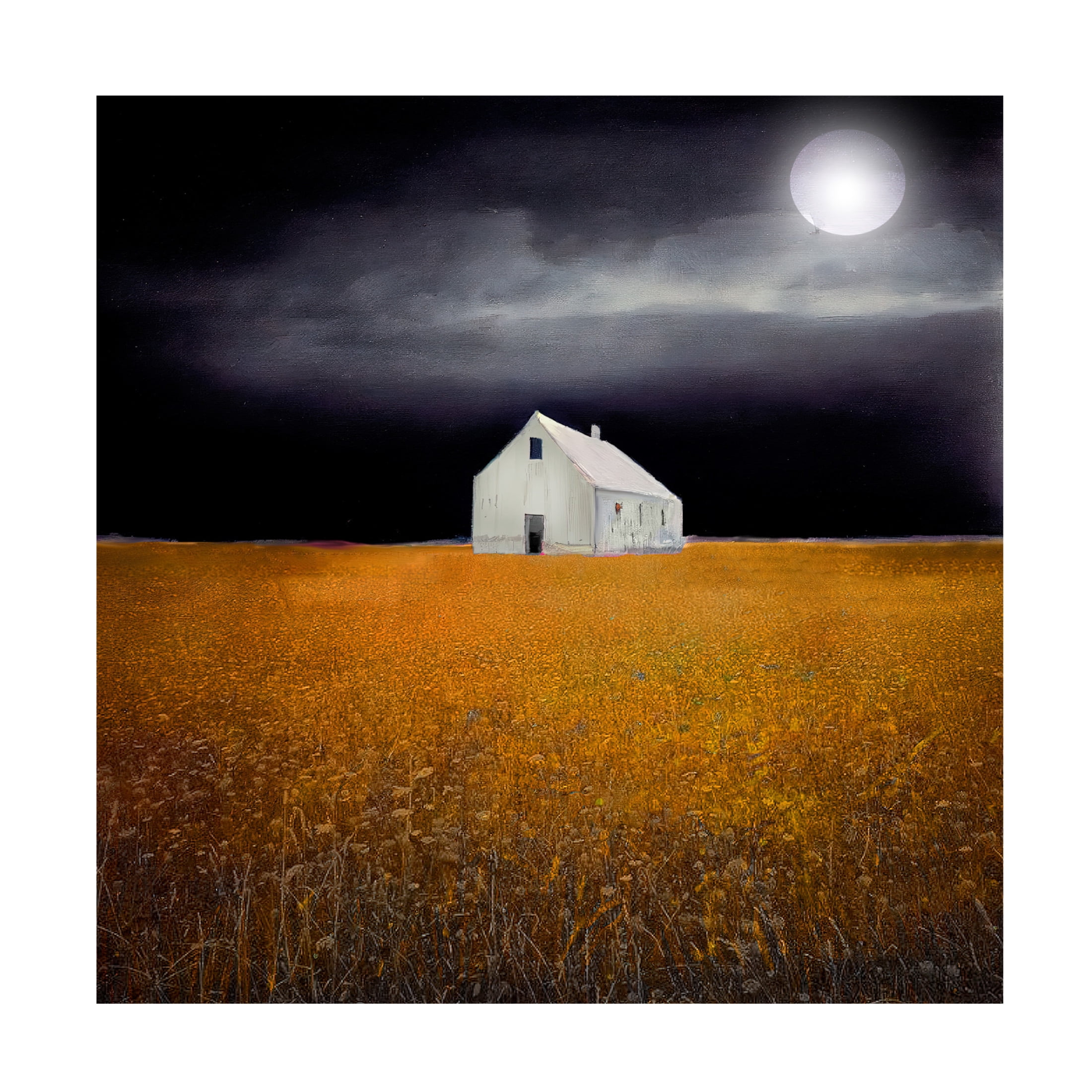 Canvas Wall Art - Sasha 'Black Night Harvest' Wall Art for Living Room, Bedroom, or Office Décor by Trademark Fine Art - 18 x 18 Inches