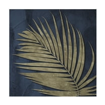 Canvas Wall Art - Sasha 'Blue and Gold Fronds II' Wall Art for Living Room, Bedroom, or Office Décor by Trademark Fine Art - 14 x 14 Inches