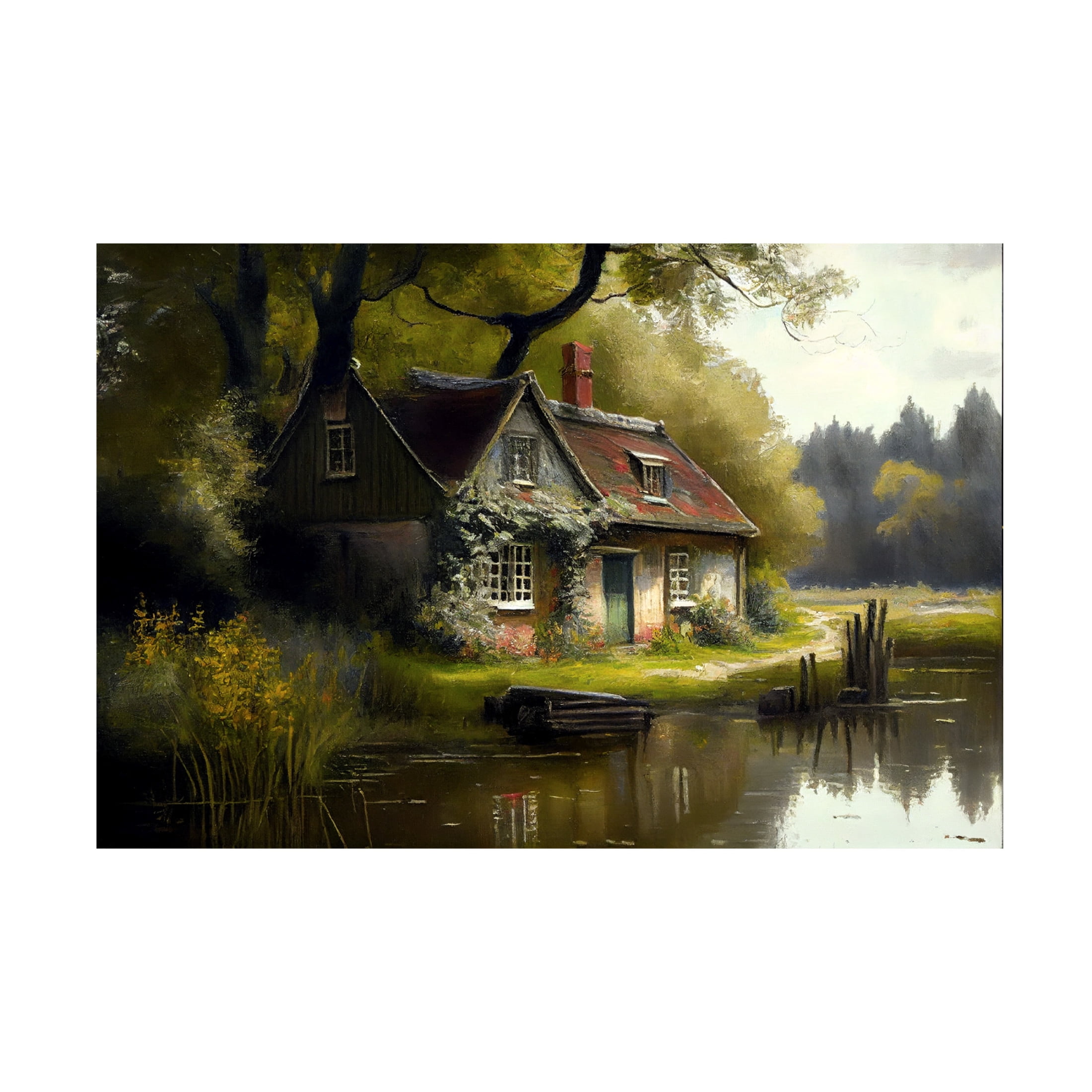 Canvas Wall Art - Sasha 'Cabin VI' Wall Art for Living Room, Bedroom, or Office Décor by Trademark Fine Art - 32 x 22 Inches