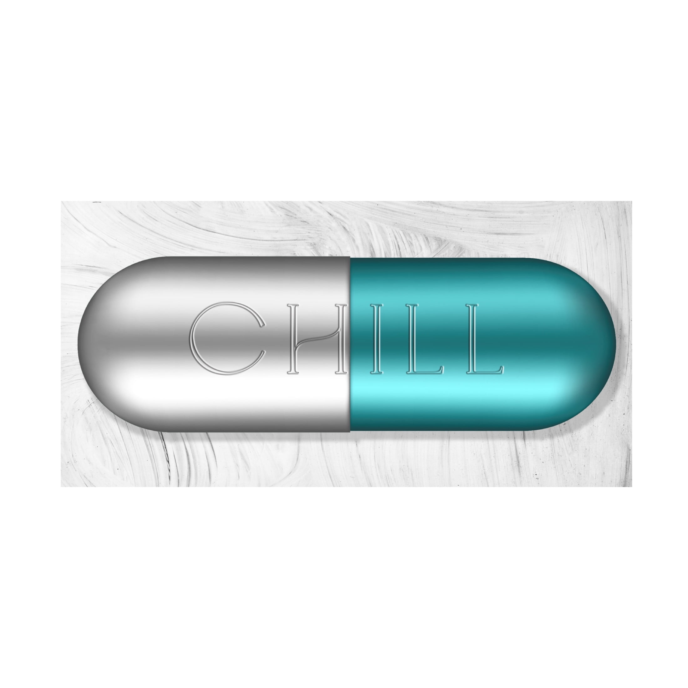 Canvas Wall Art - Sasha 'Chill Pill' Wall Art for Living Room, Bedroom, or Office Décor by Trademark Fine Art - 24 x 12 Inches