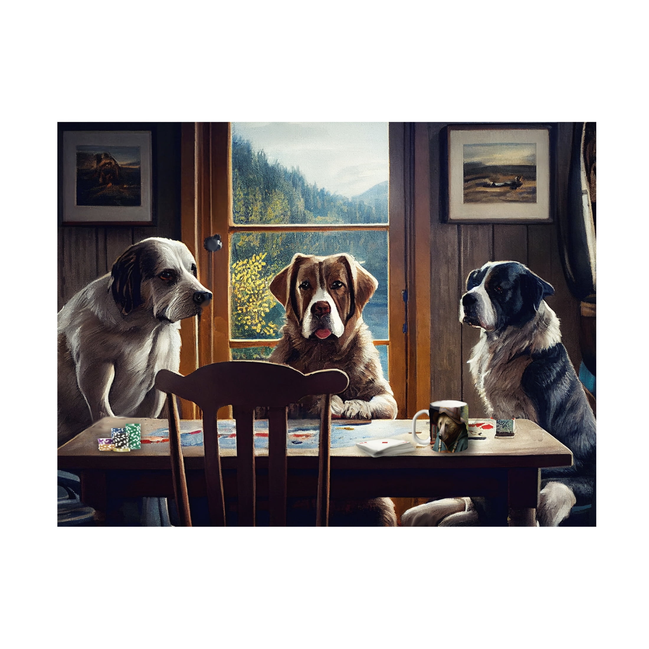 Canvas Wall Art - Sasha 'Dogs I' Wall Art for Living Room, Bedroom, or Office Décor by Trademark Fine Art - 32 x 24 Inches