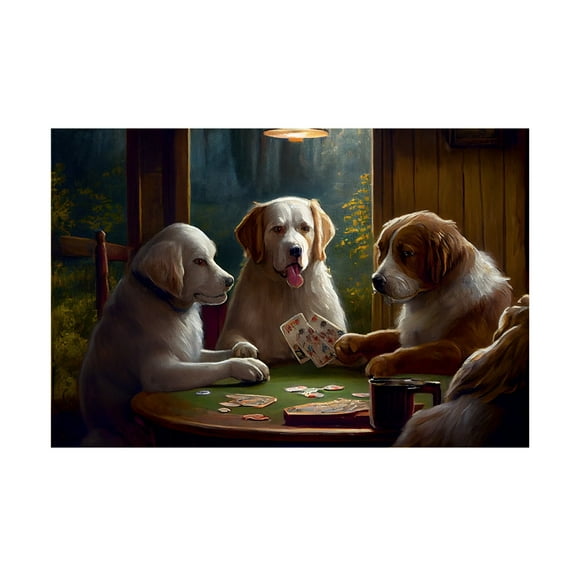 Canvas Wall Art - Sasha 'Dogs III' Wall Art for Living Room, Bedroom, or Office Décor by Trademark Fine Art - 19 x 12 Inches